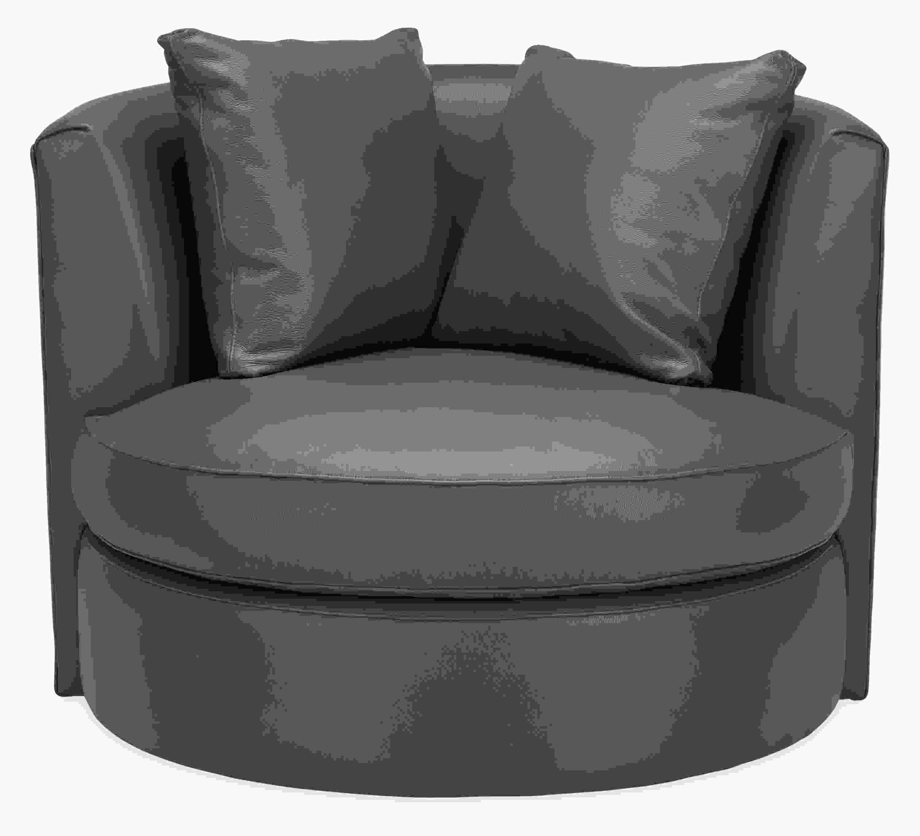 Front view of Eos 42 Swivel Chair in Urbino Smoke.