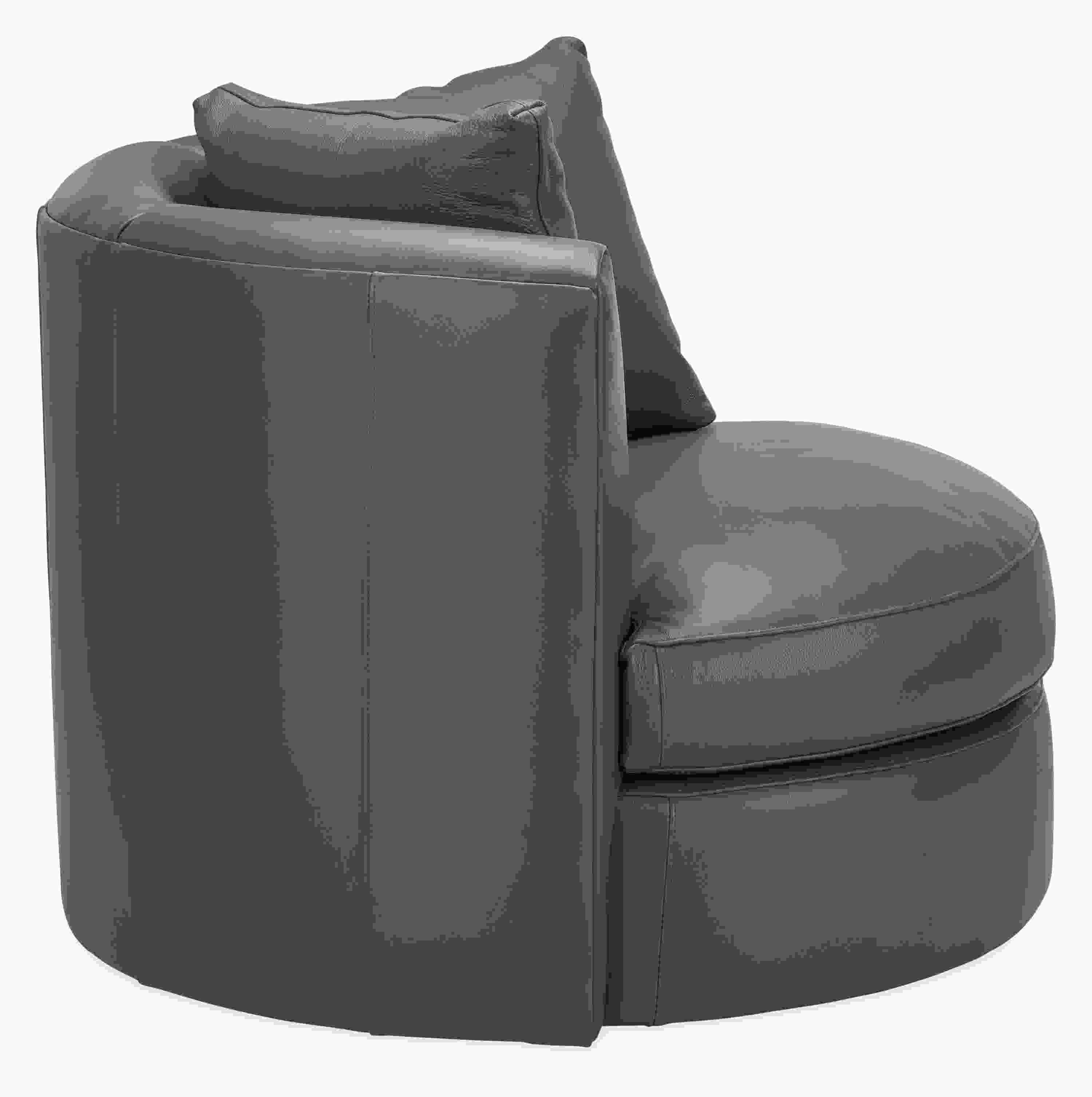 Side view of Eos 42 Swivel Chair in Urbino Smoke.