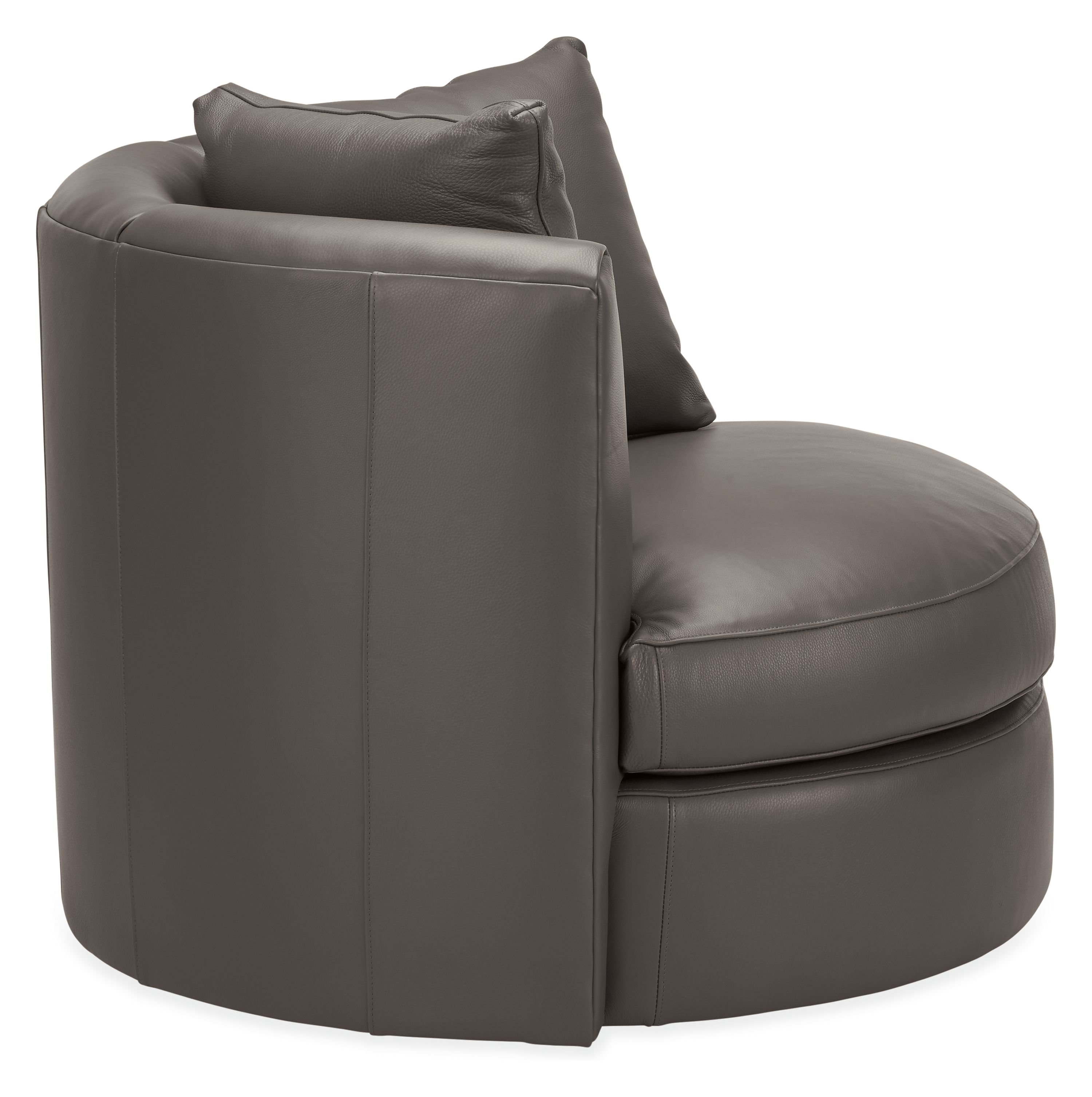 Side view of Eos 42 Swivel Chair in Urbino Smoke.