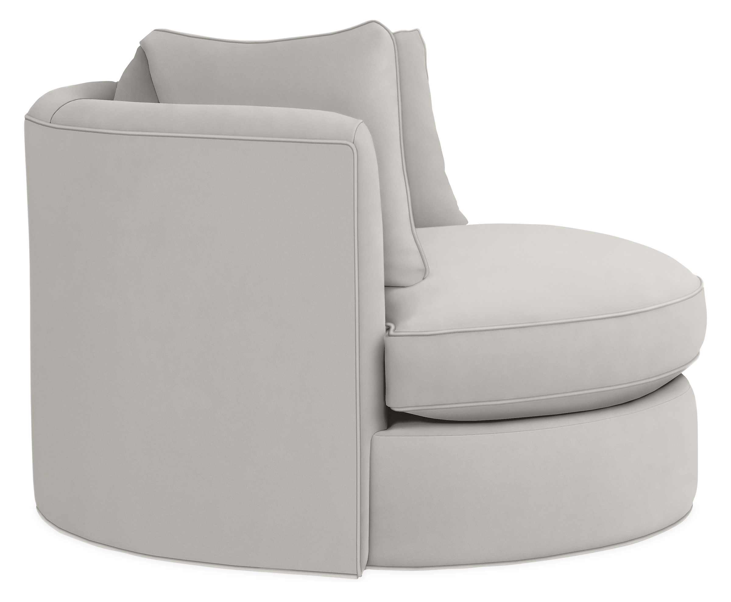 Side view of Eos Swivel Chair in View Grey.