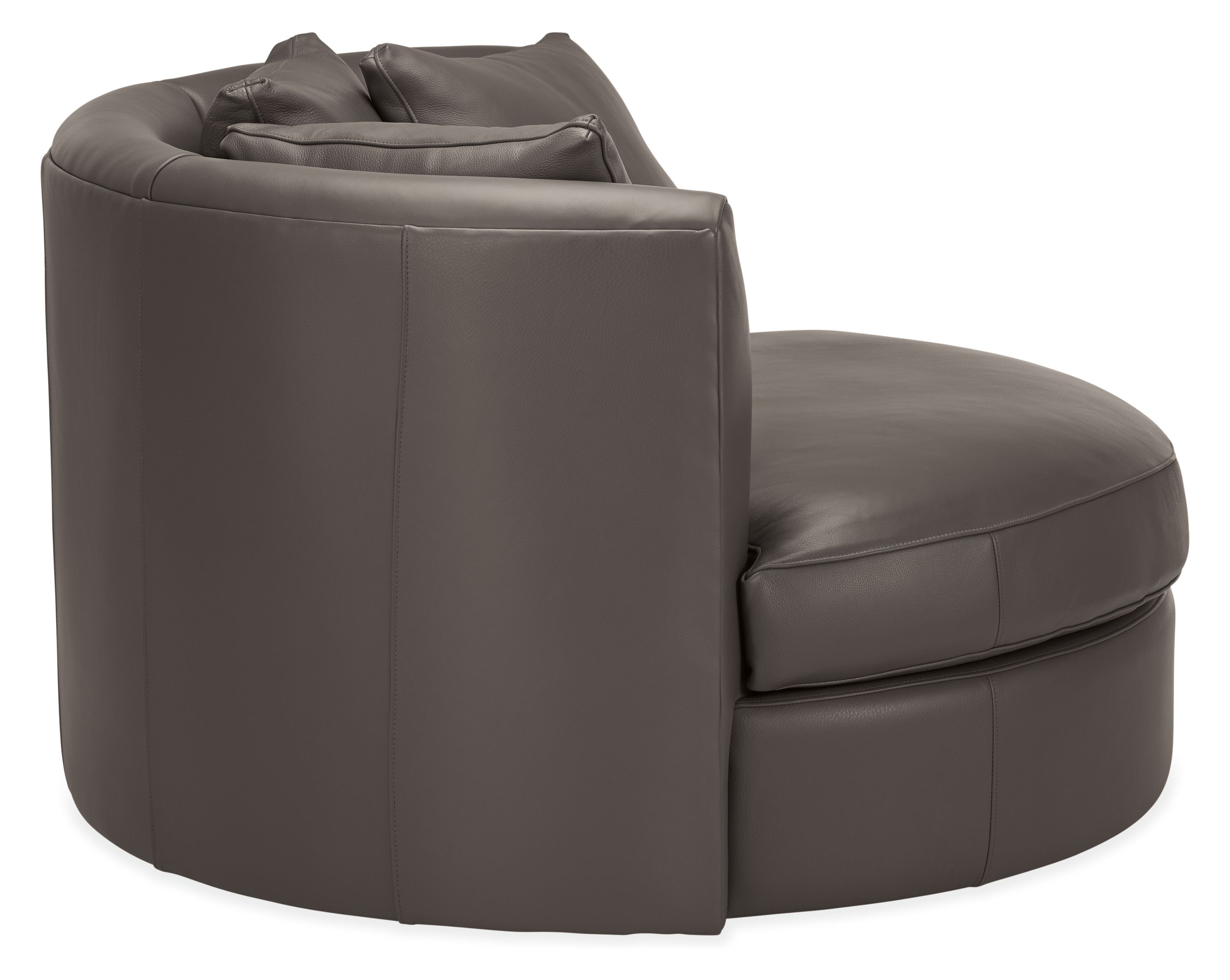 Side view of Eos 51 Swivel Chair in Urbino Smoke.