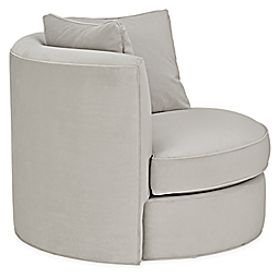 Side view of Eos 42" swivel chair in view grey.