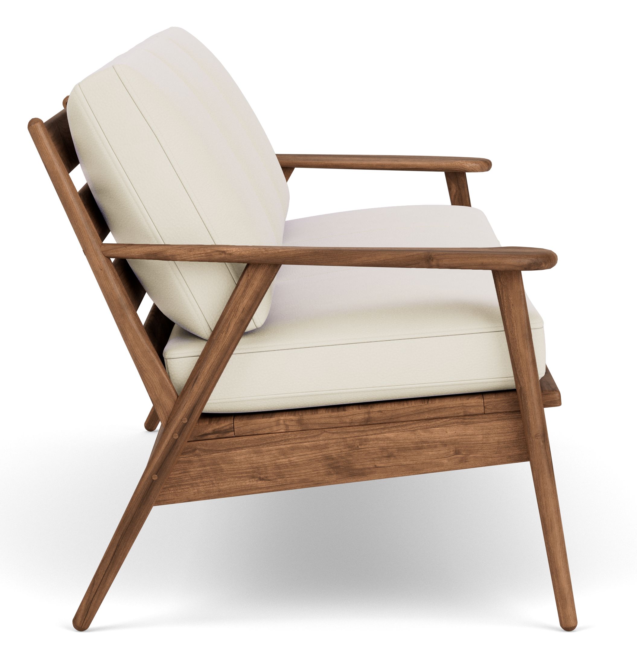 Side view of Ericson 74 Sofa in Laino bone leather.