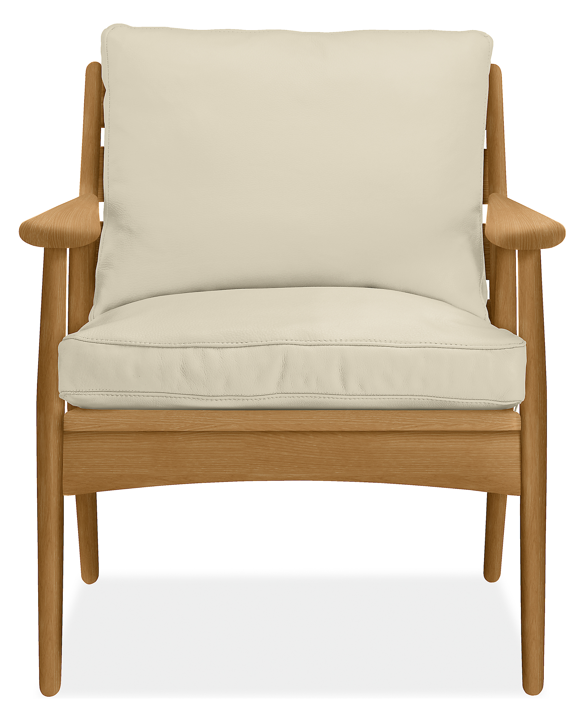 Front view of Ericson Lounge Chair in Urbino Leather.