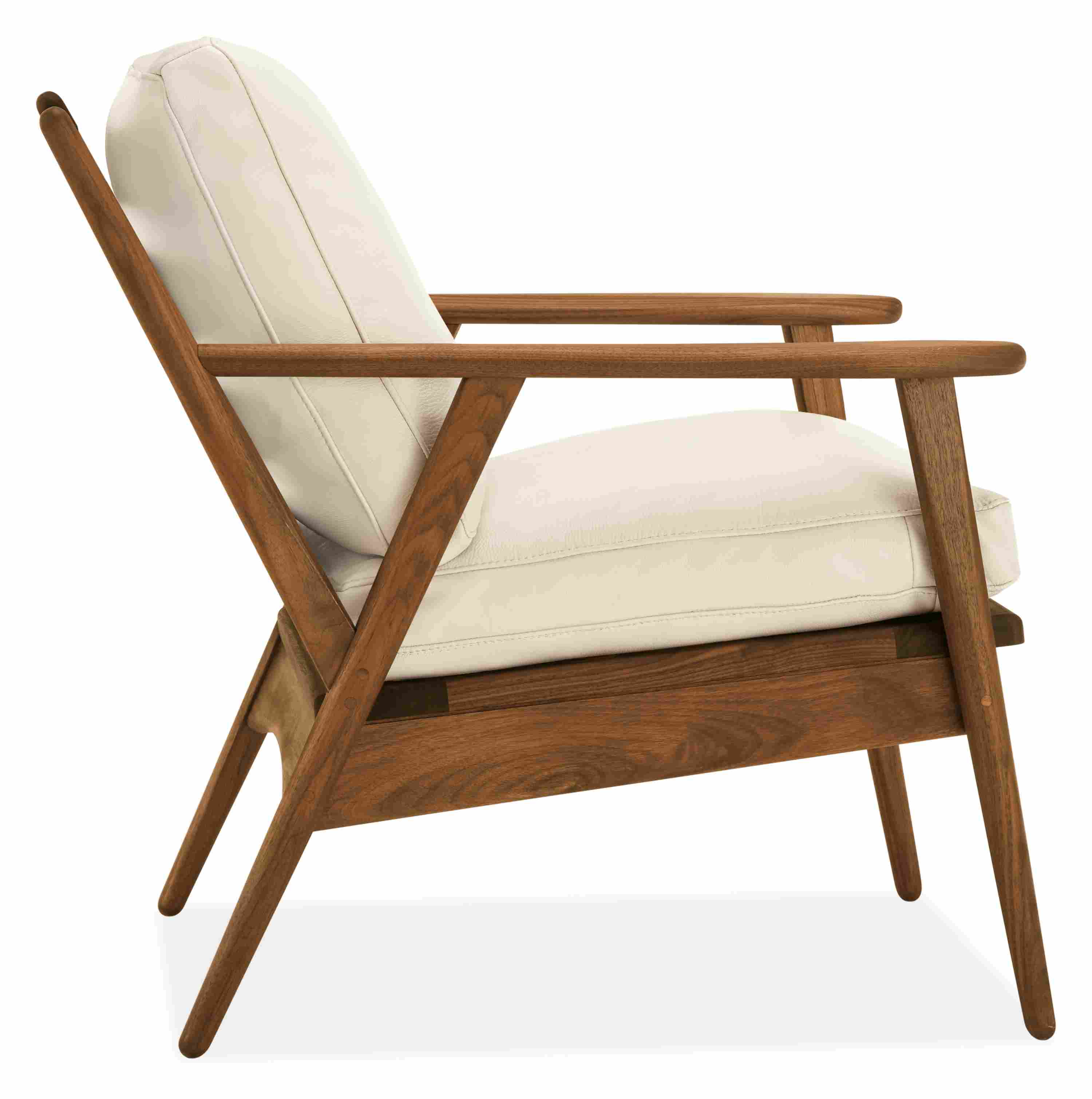 Side view of Ericson Lounge Chair in Urbino Leather.