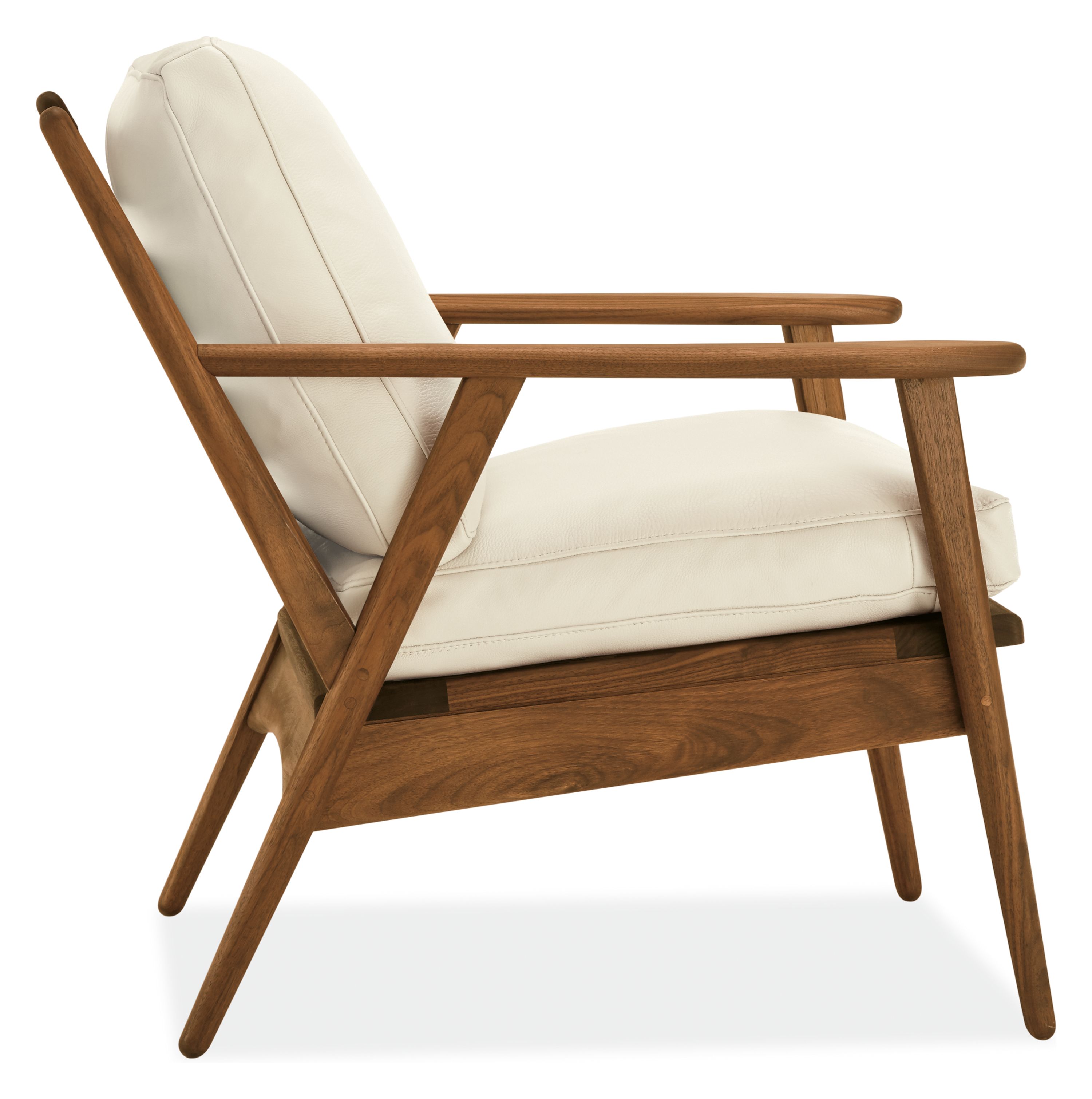 Side view of Ericson Lounge Chair in Urbino Leather.