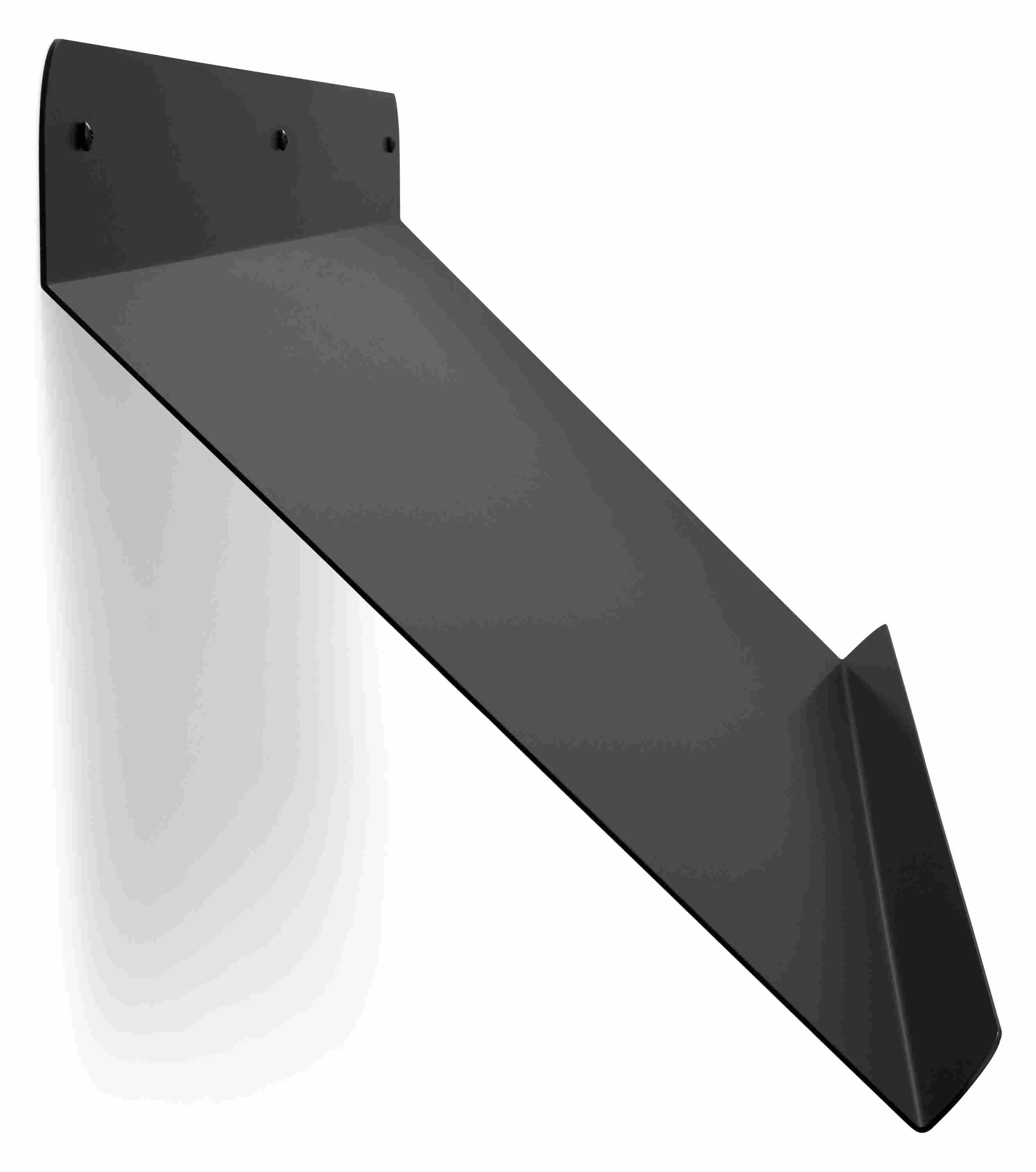 Angled view of Esker Shoe Rack in Graphite.