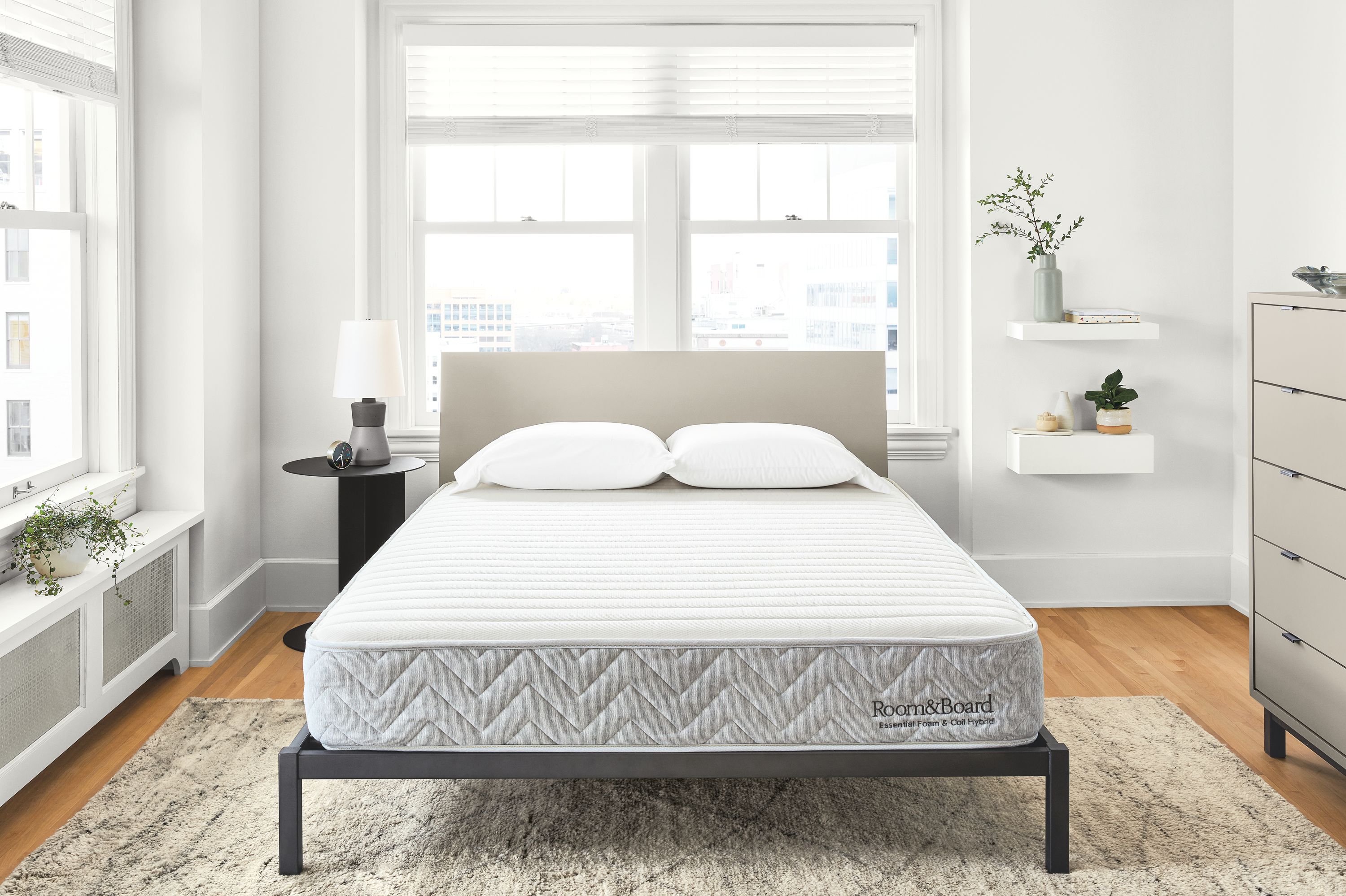 Detail of Essential mattress in bedroom.