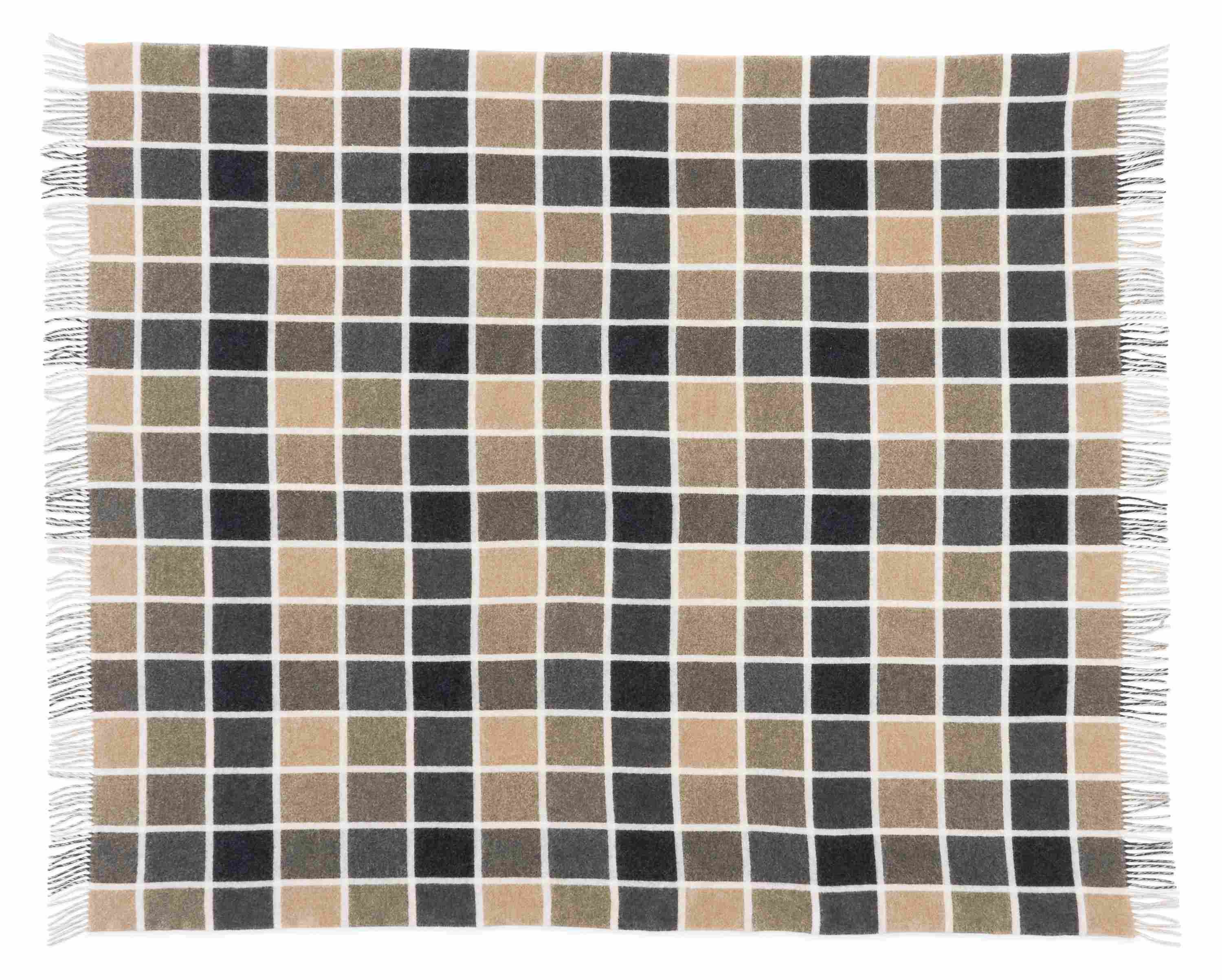 top-down view of Essex Throw Blanket in Camel.