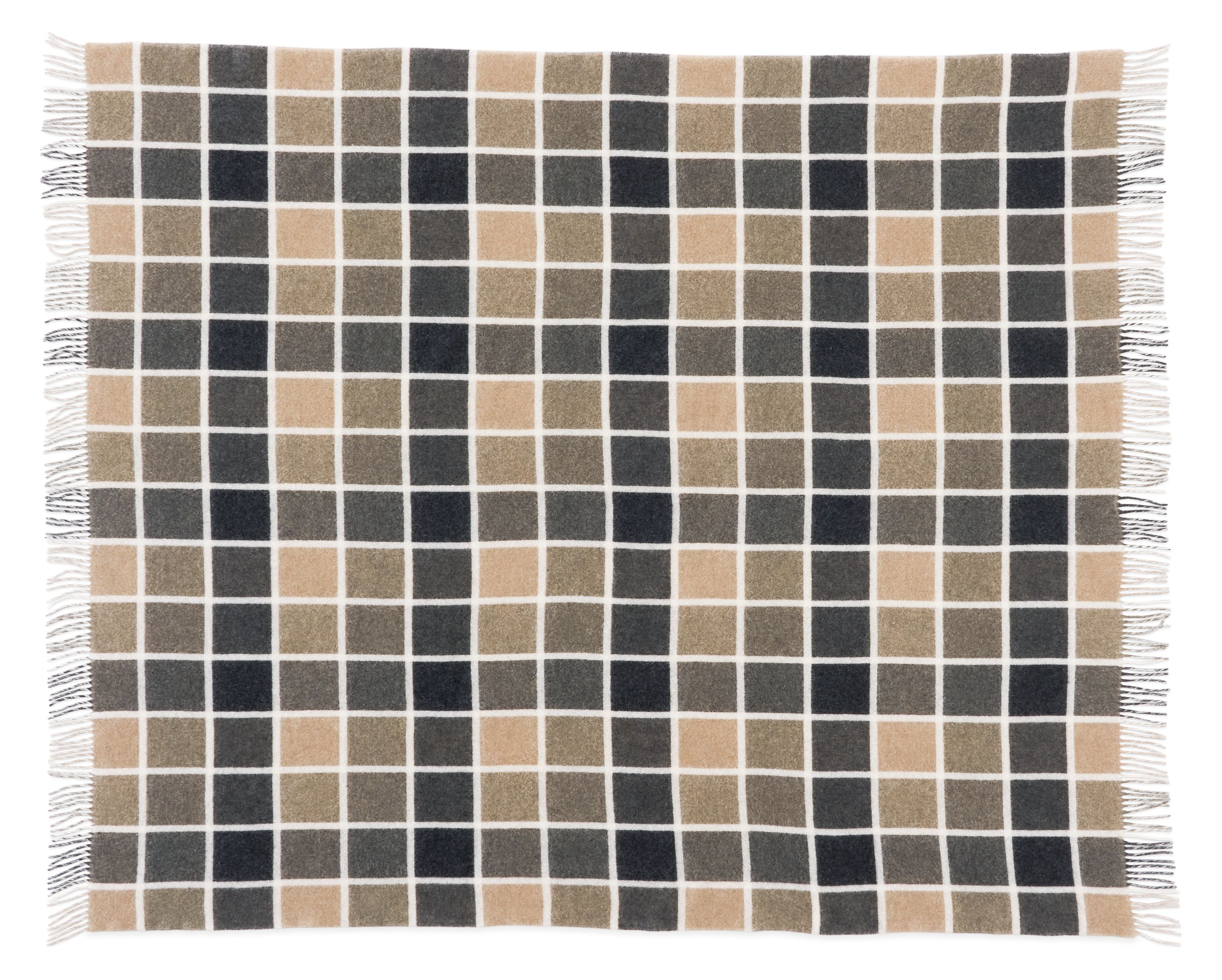 top-down view of Essex Throw Blanket in Camel.