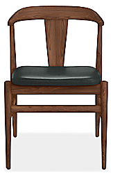 Front view of Evan Arm Chair in Pistel Leather.