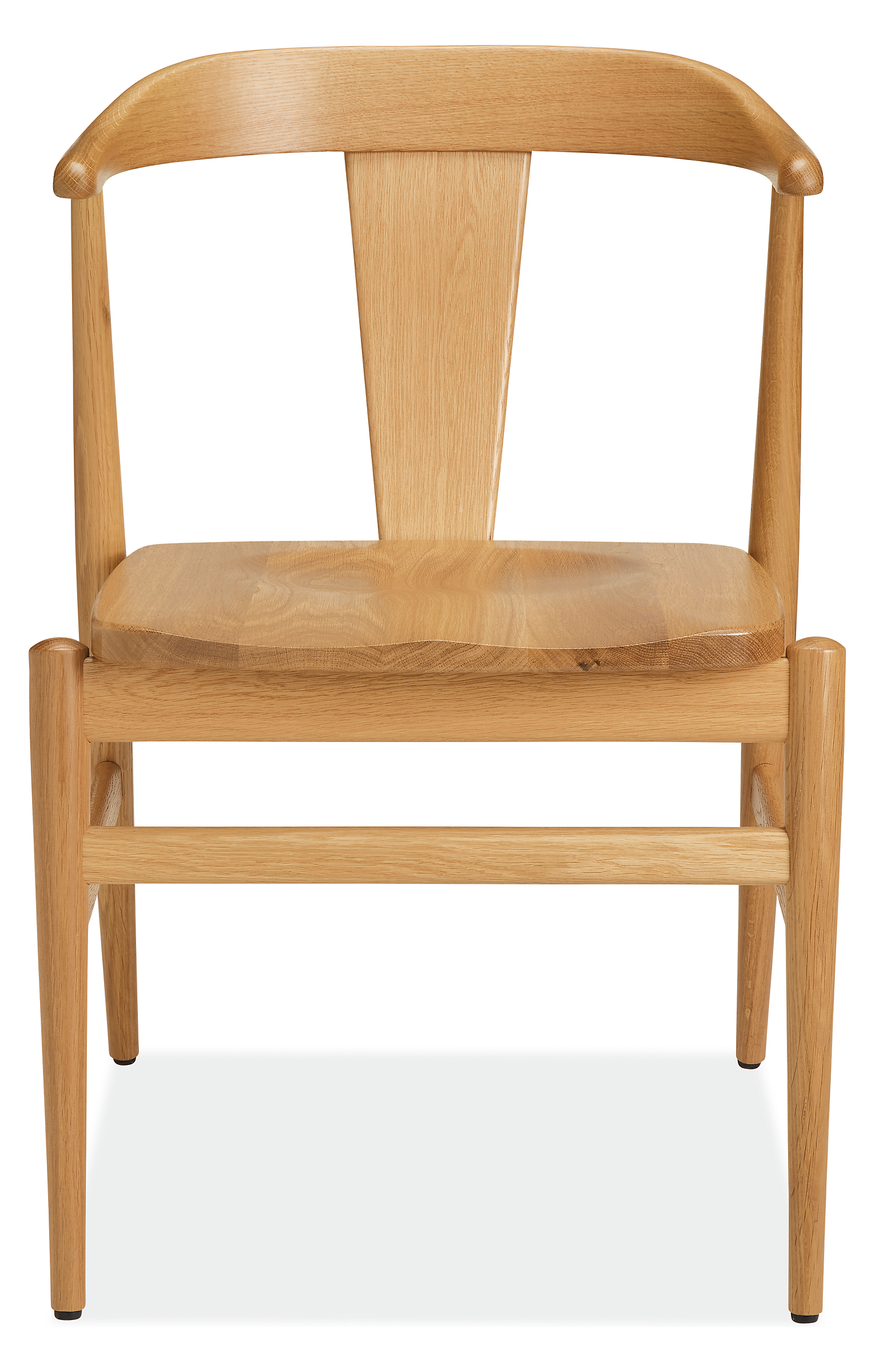 Front view of Evan Arm Chair with Wood Seat.
