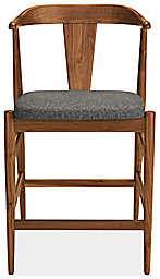 Front view of Evan Counter Stool in Flint Fabric.
