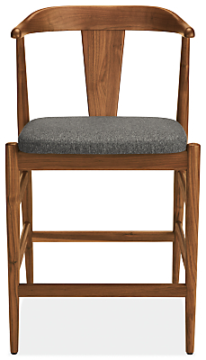 Front view of Evan Counter Stool in Flint Fabric.