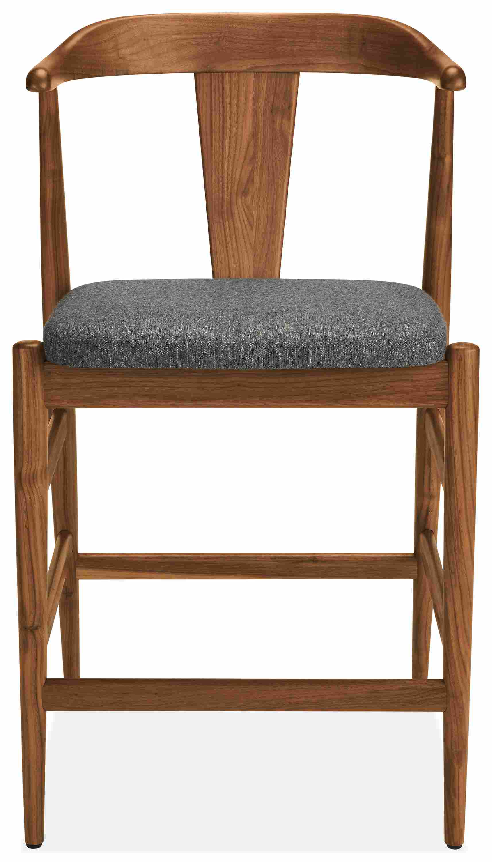 Front view of Evan Counter Stool in Flint Fabric.