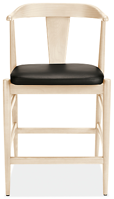 Front view of Evan Counter Stool in Pistel Leather.