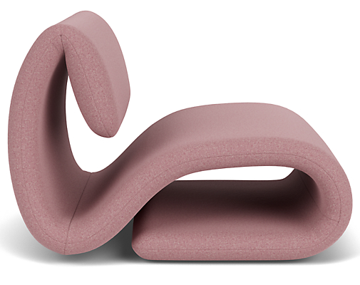Side view of Eve Lounge Chair in Exton Mauve.