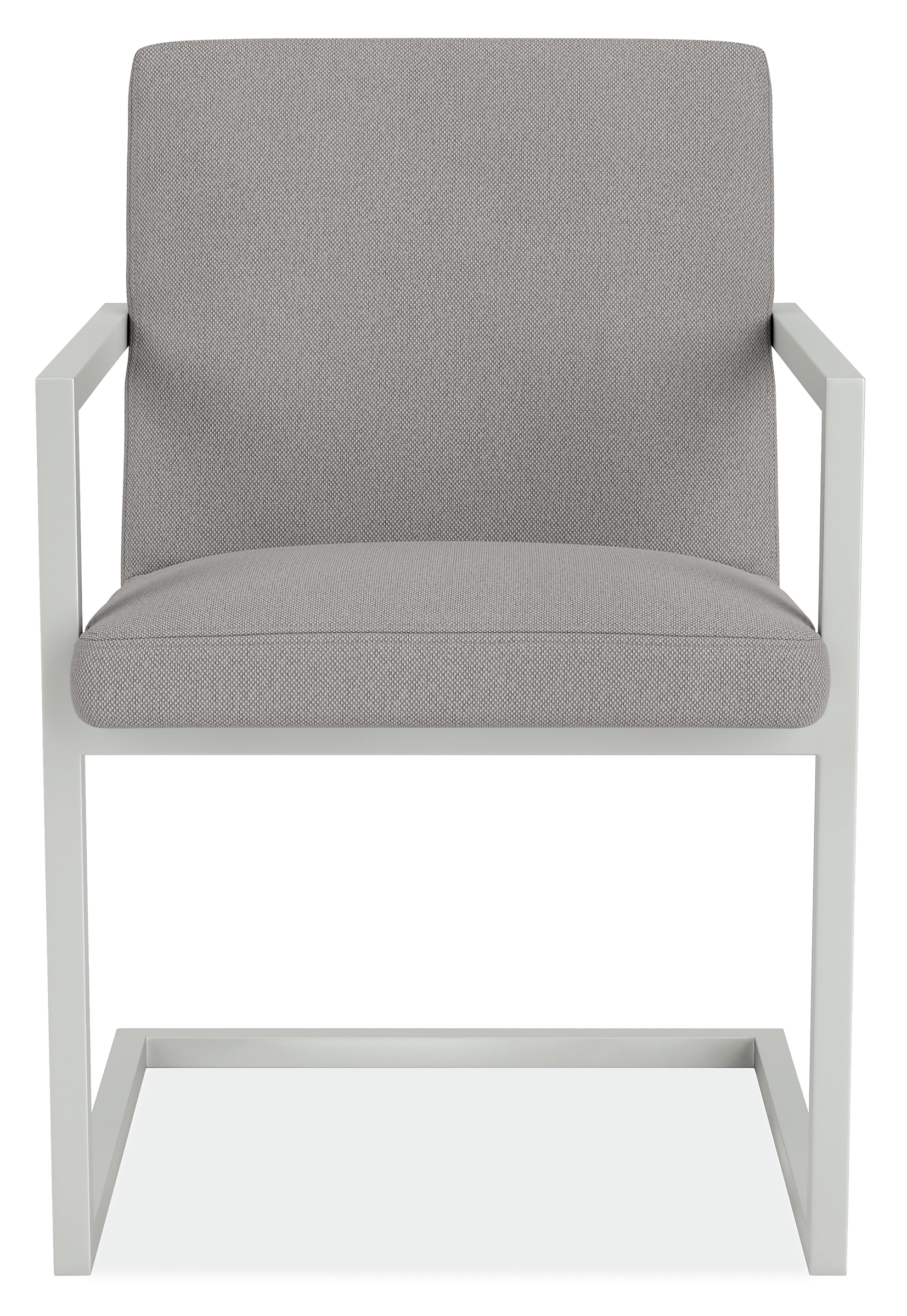 Front view of Finn Arm Chair in Pelham Fabric.