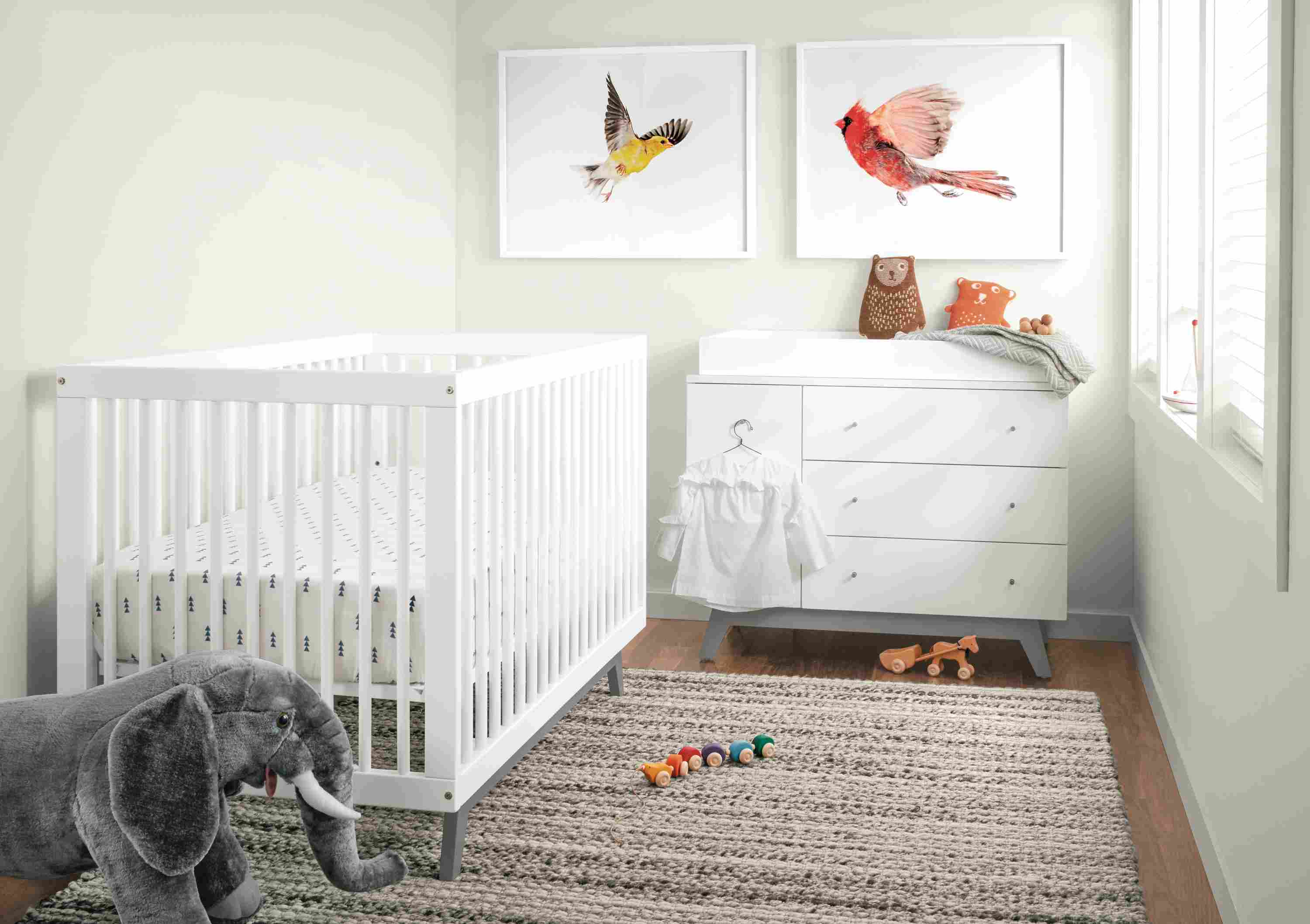 Detail of Flynn five-drawer dresser.