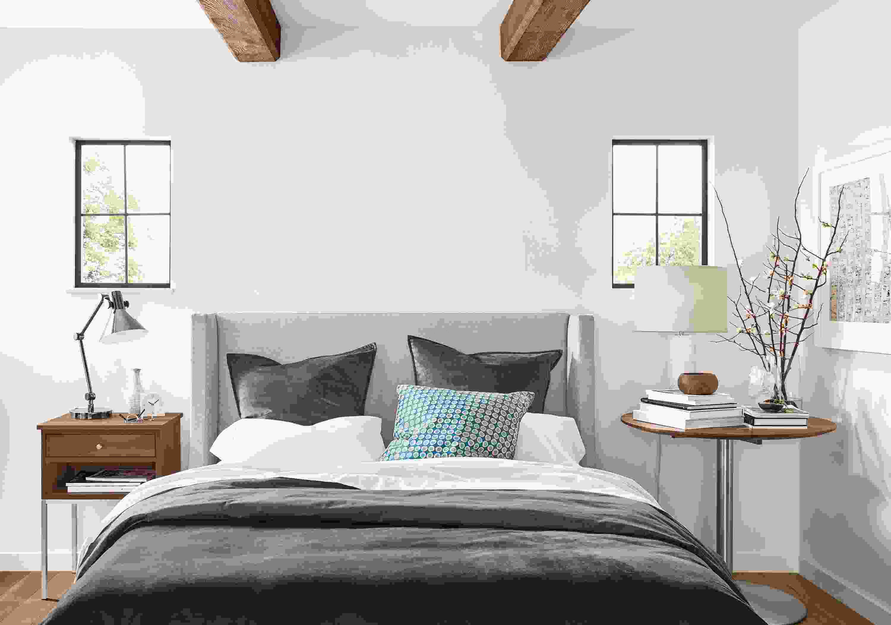 Detail of Fontaine duvet cover in charcoal.