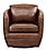 Front view of Ford Swivel Chair in Lecco Cognac.