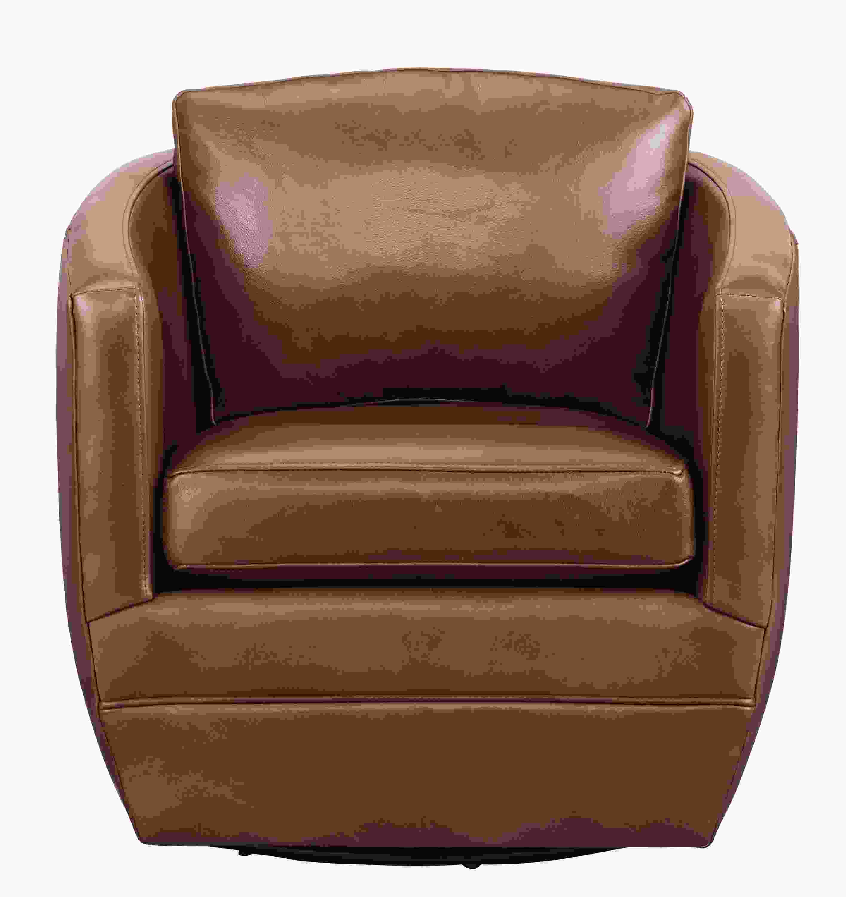 Front view of Ford Swivel Chair in Lecco Cognac.