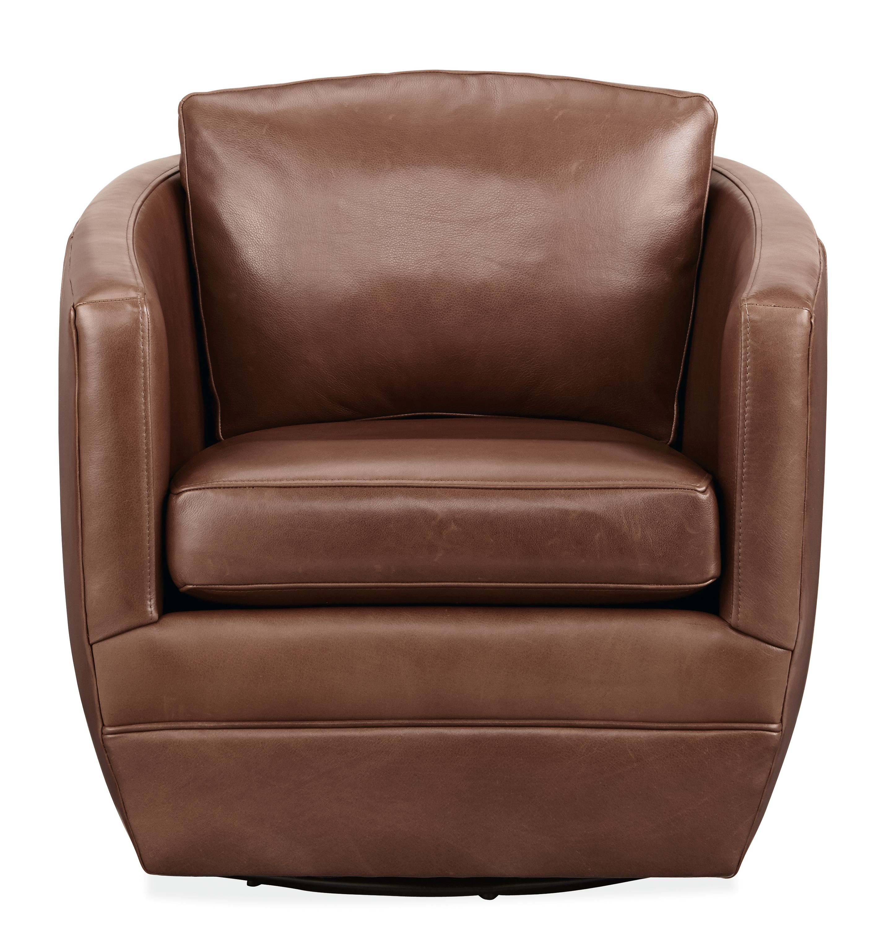 Front view of Ford Swivel Chair in Lecco Cognac.