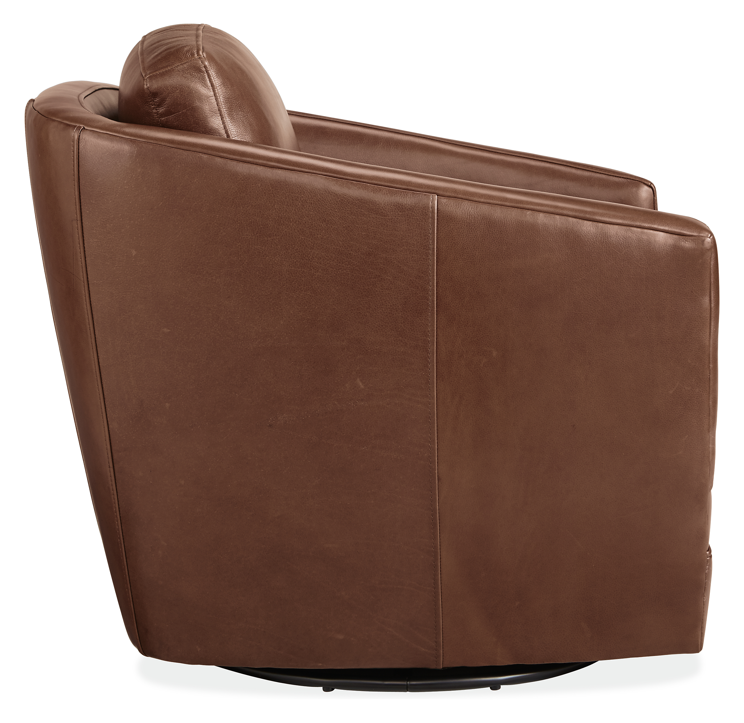 Side view of Ford Swivel Chair in Lecco Cognac.