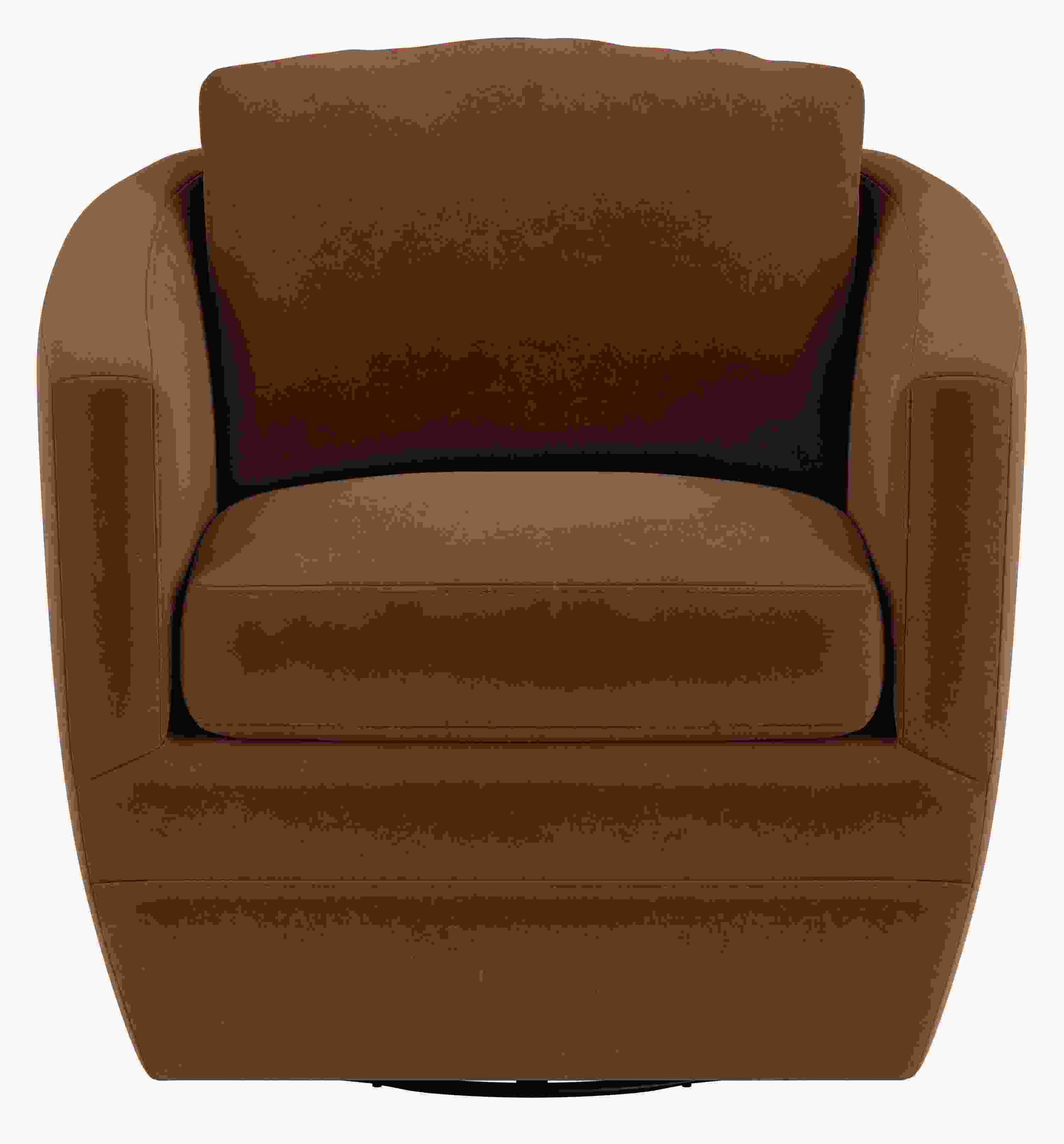 Front view of Ford Swivel Chair in Redding Nutmeg.