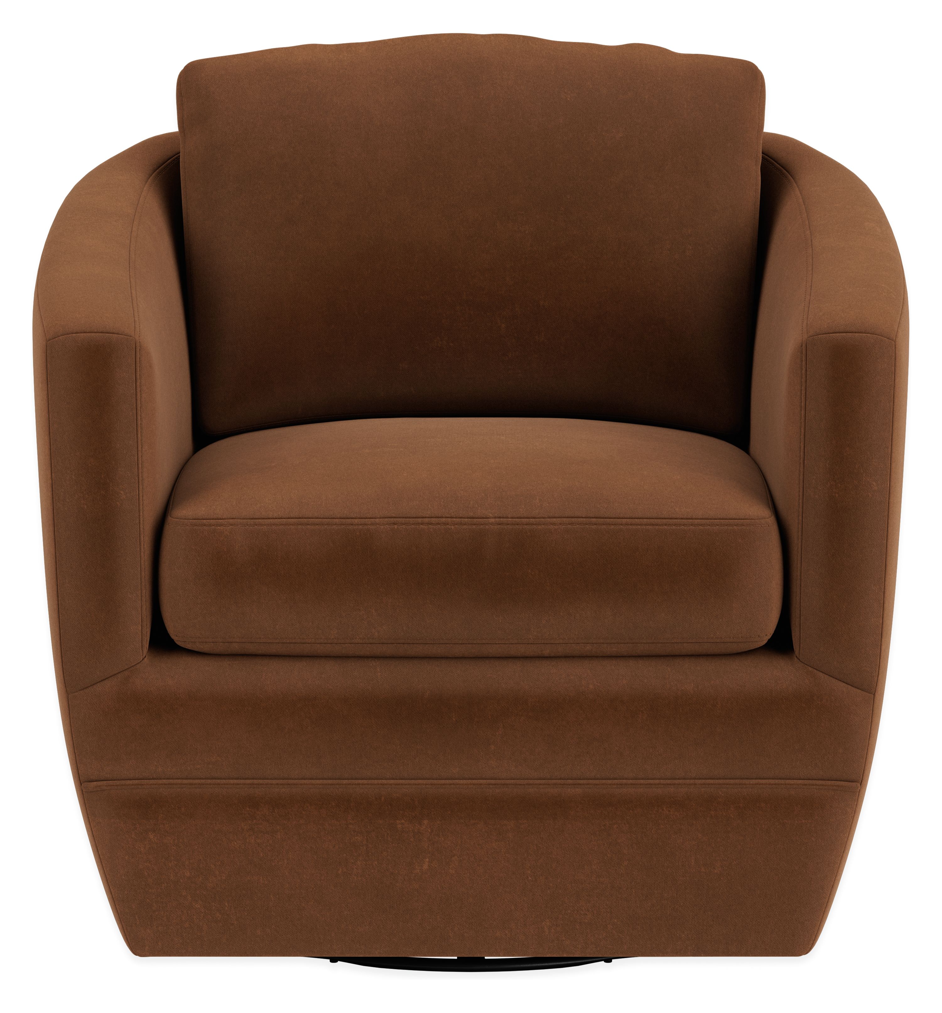Front view of Ford Swivel Chair in Redding Nutmeg.