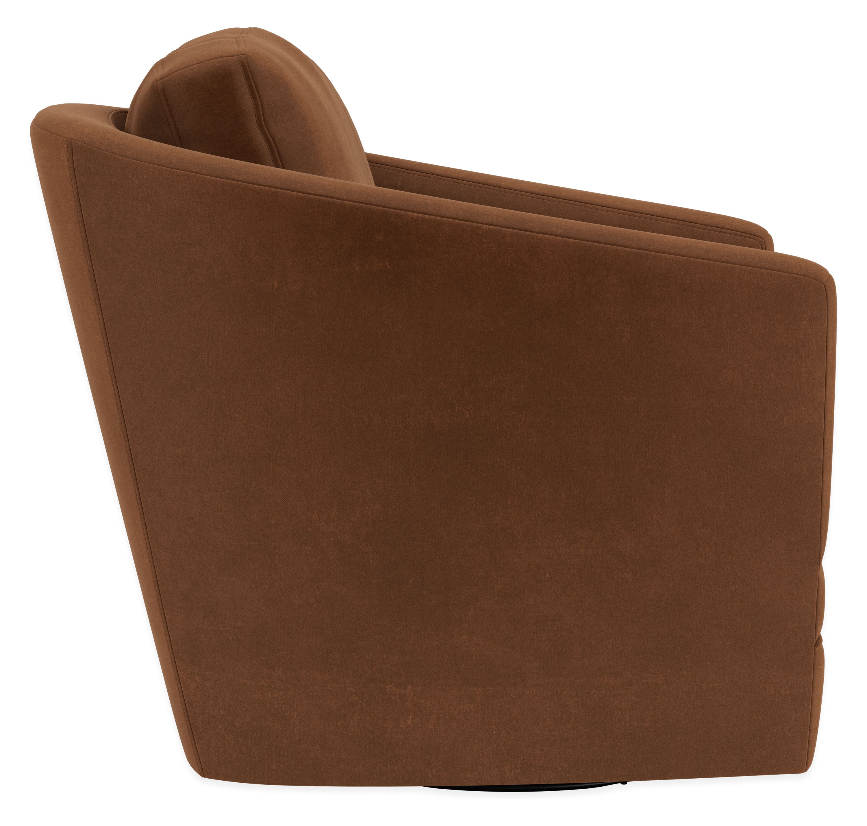 Side view of Ford Swivel Chair in Redding Nutmeg.