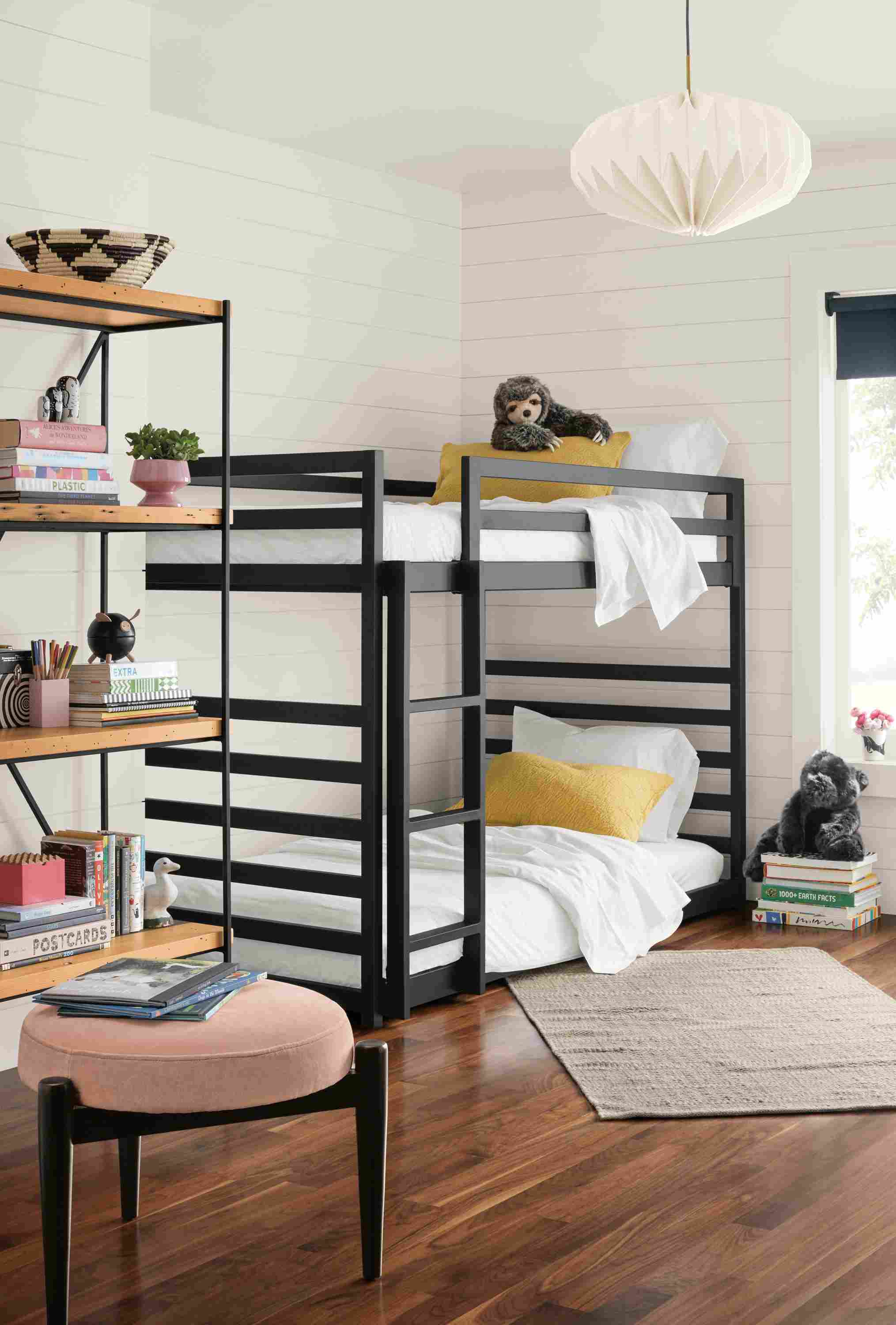 Detail of Fort twin over twin bunk bed.
