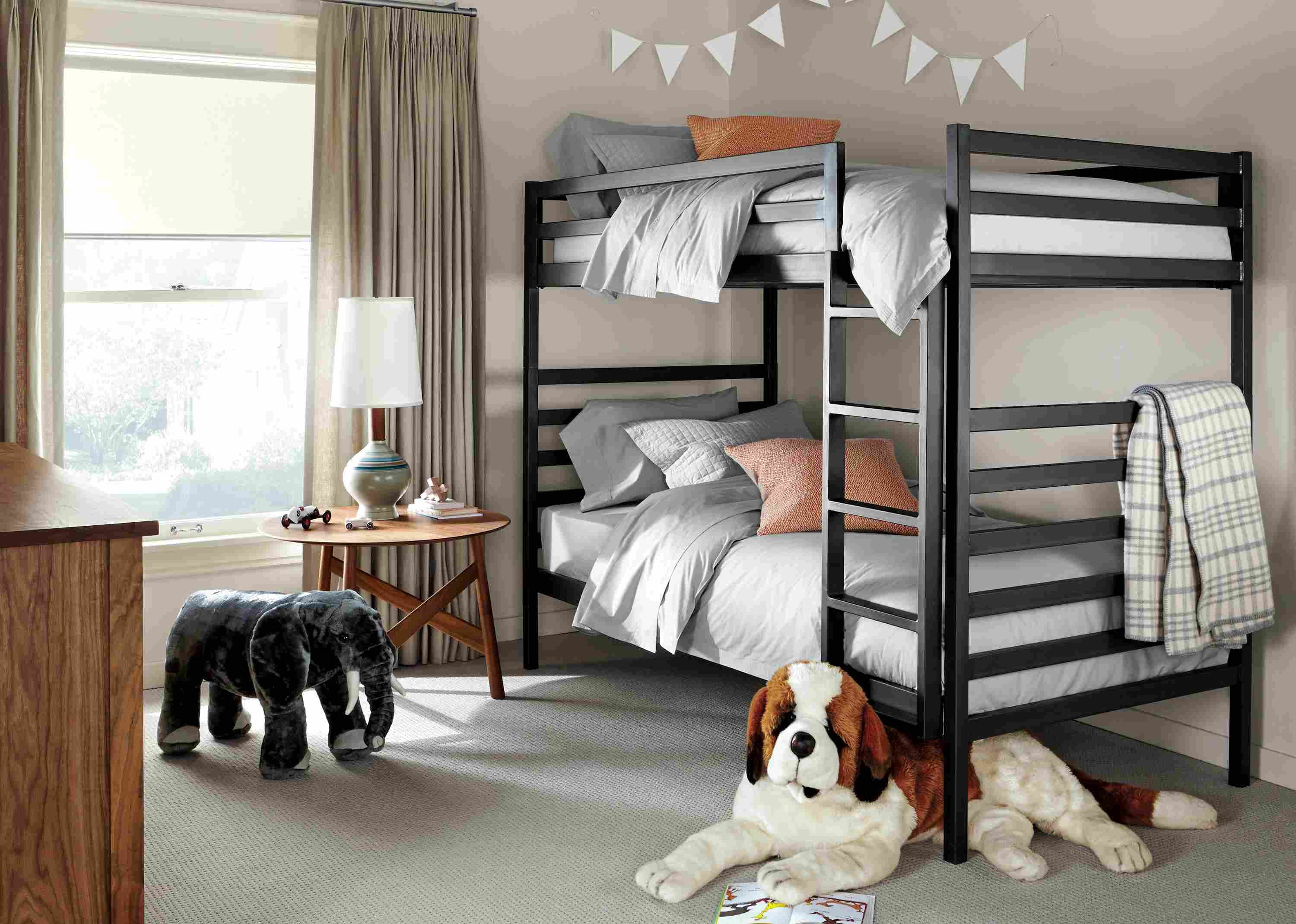 Detail of Fort natural steel bunk bed.