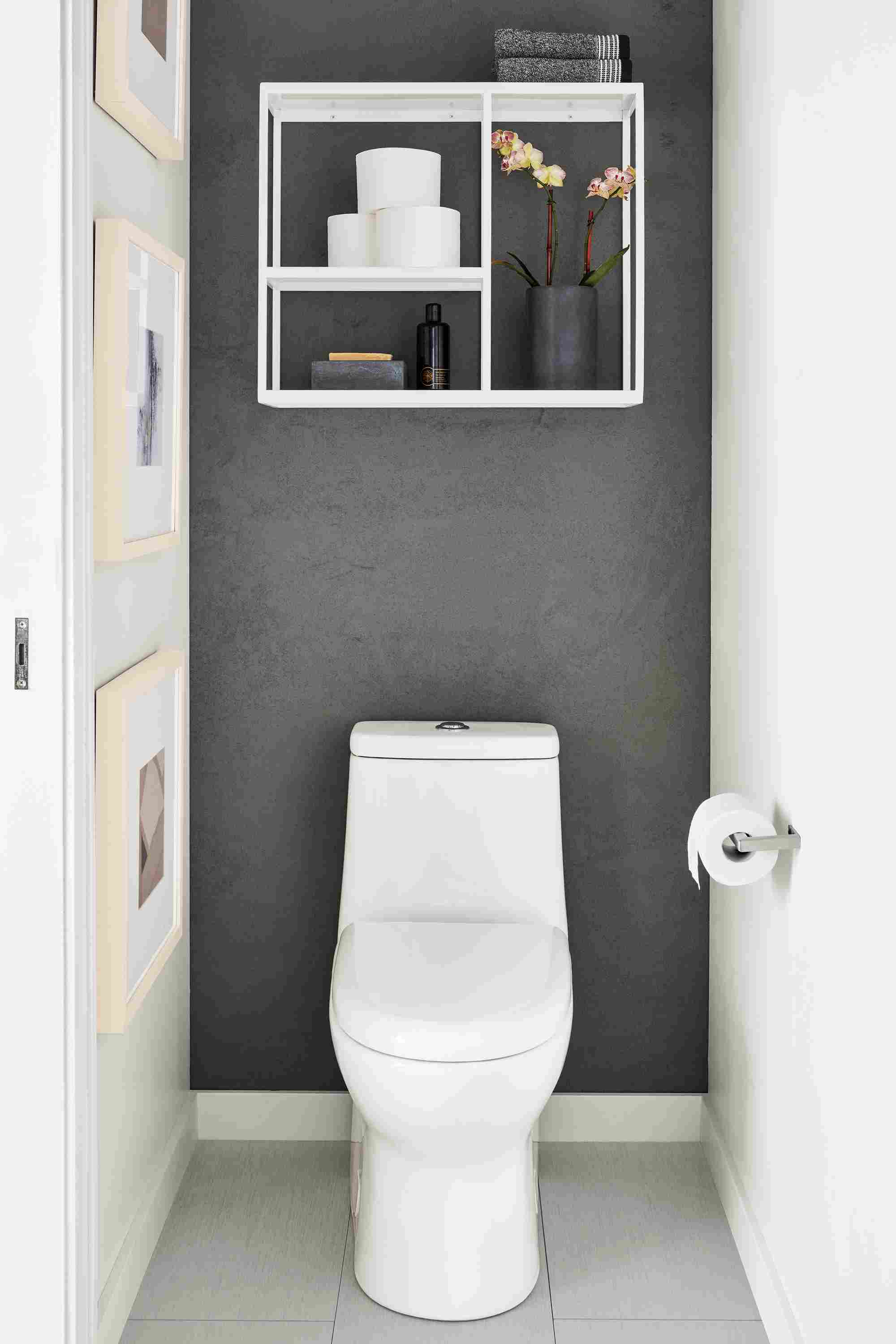 Front view of Foshay wall unit above toilet.