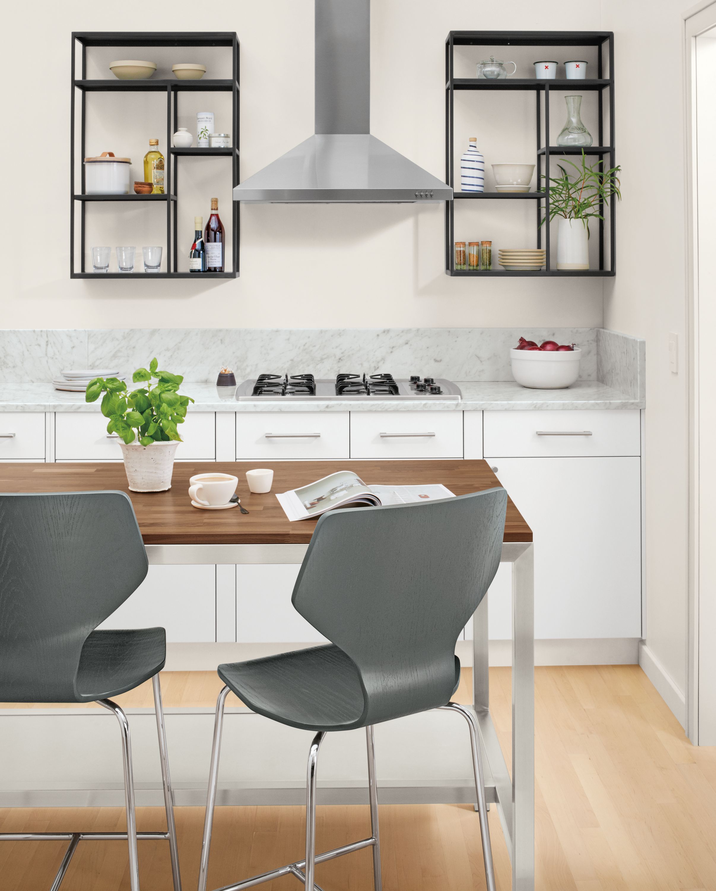 Detail of Foshay wall unit in kitchen.