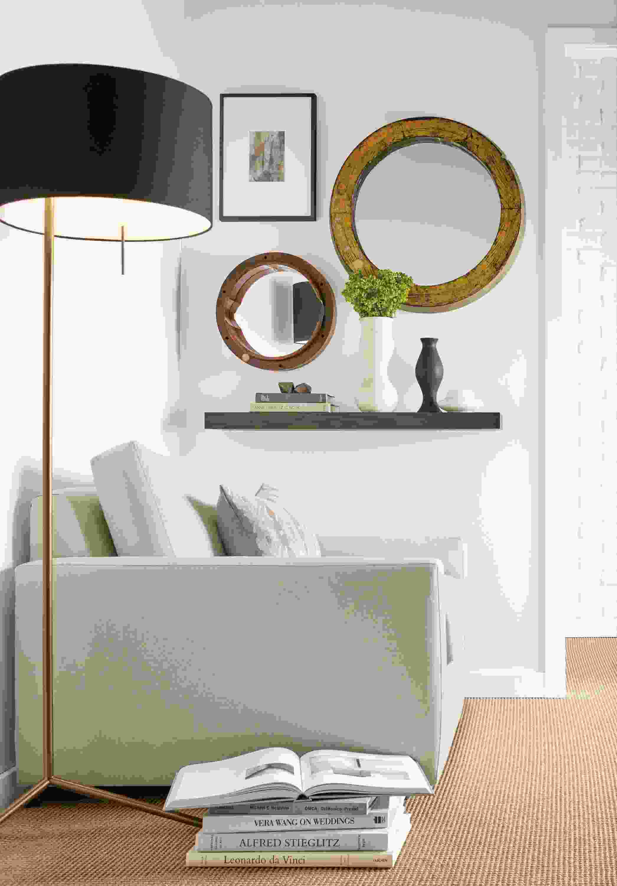 Detail of reclaimed Foundry round mirror.