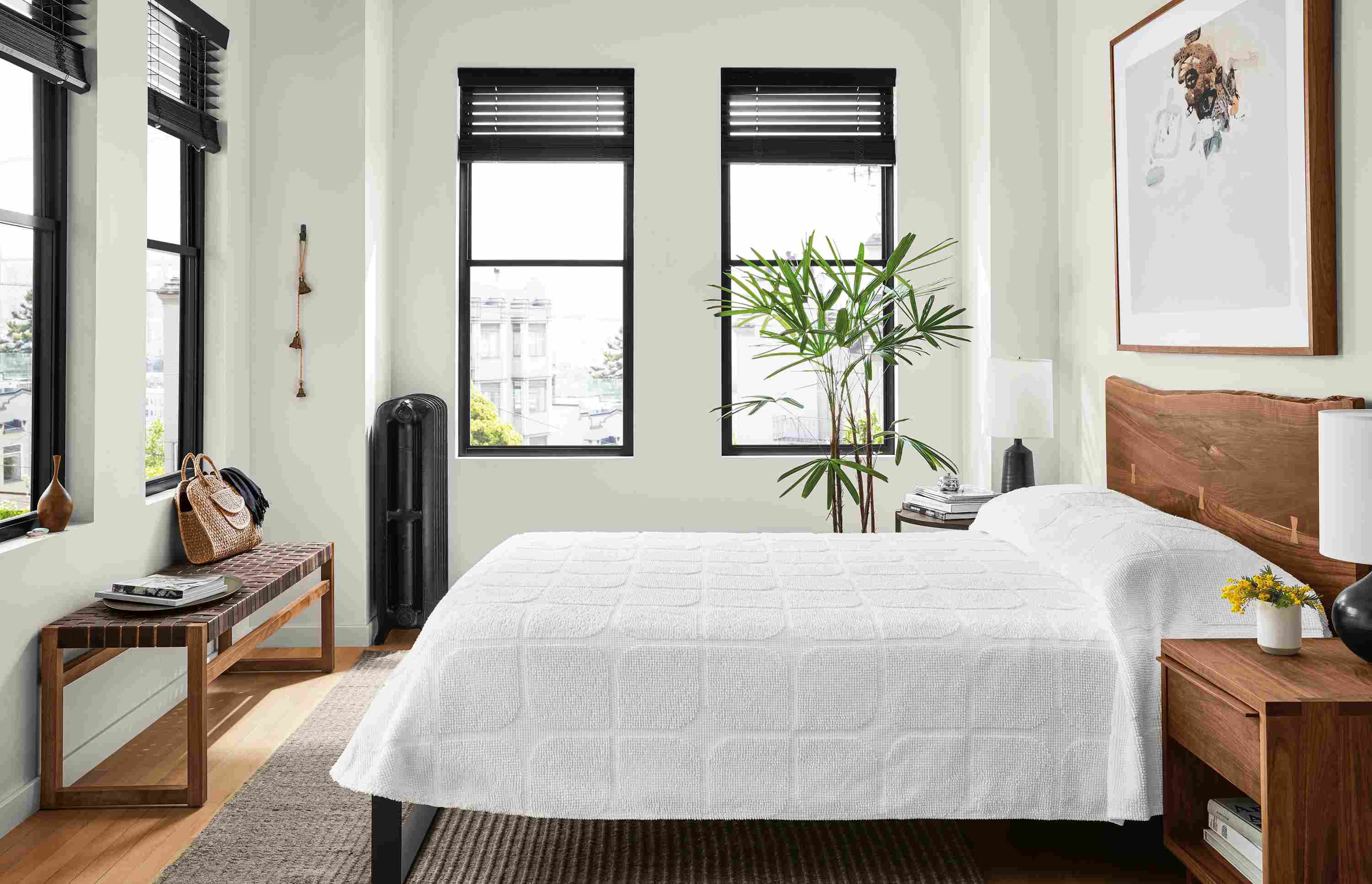 Detail of Freda coverlet in white.