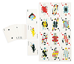 Detail of Scout Playing Cards laid out.