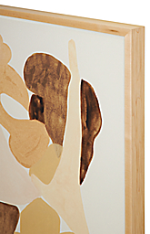 Corner frame detail of Jen Garrido wall art with Maple frame.