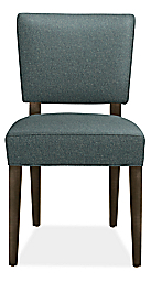 Front view of Georgia Side Chair in Tepic Haze with Charcoal Legs.