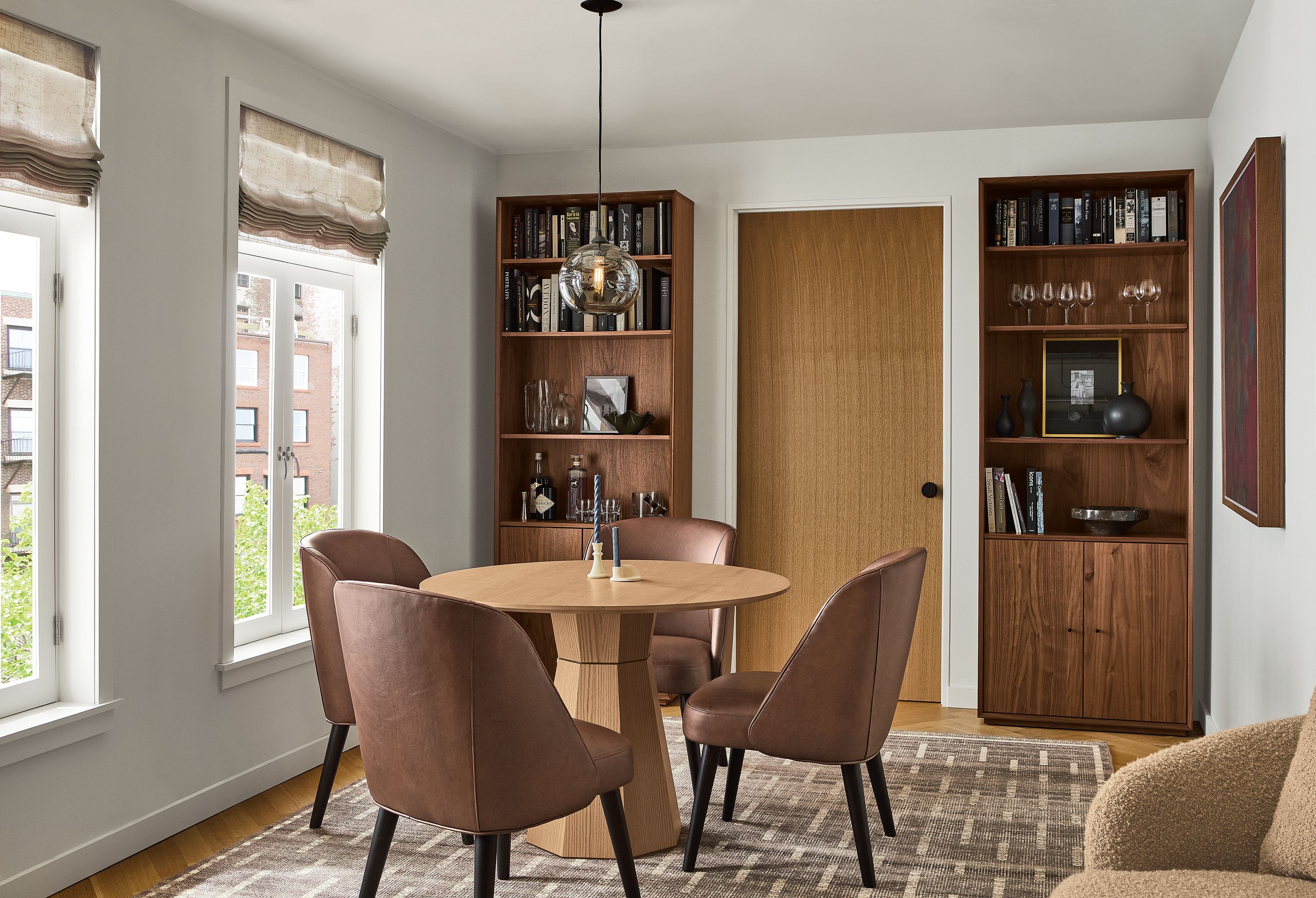 86h two-door bookcases in walnut