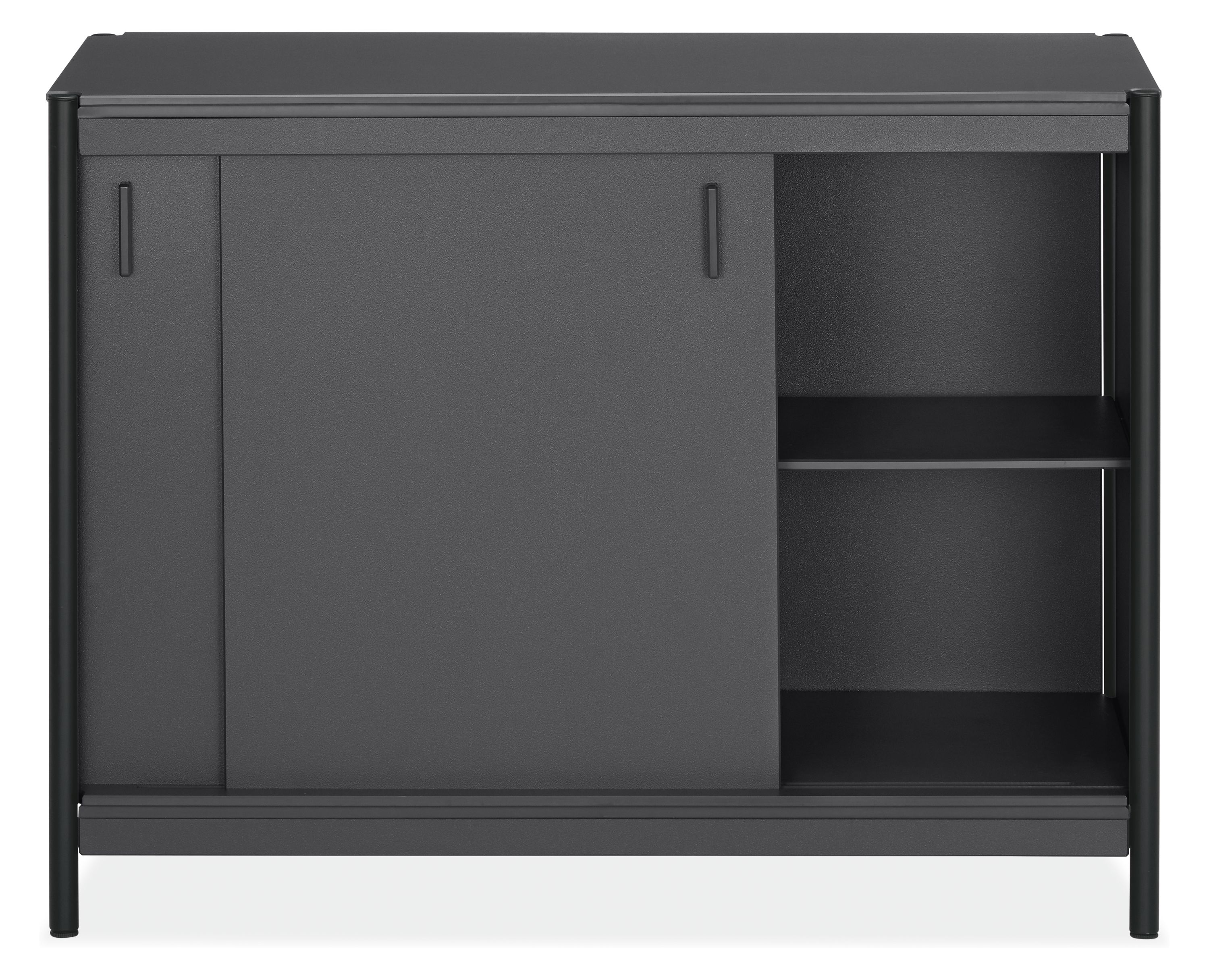front view of Granger 48w 24d 36h Outdoor Kitchen Storage Cabinet with door open.