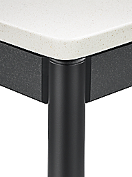 corner detail of HDPE Granger 26-wide Outdoor Kitchen Island with Stone Top.