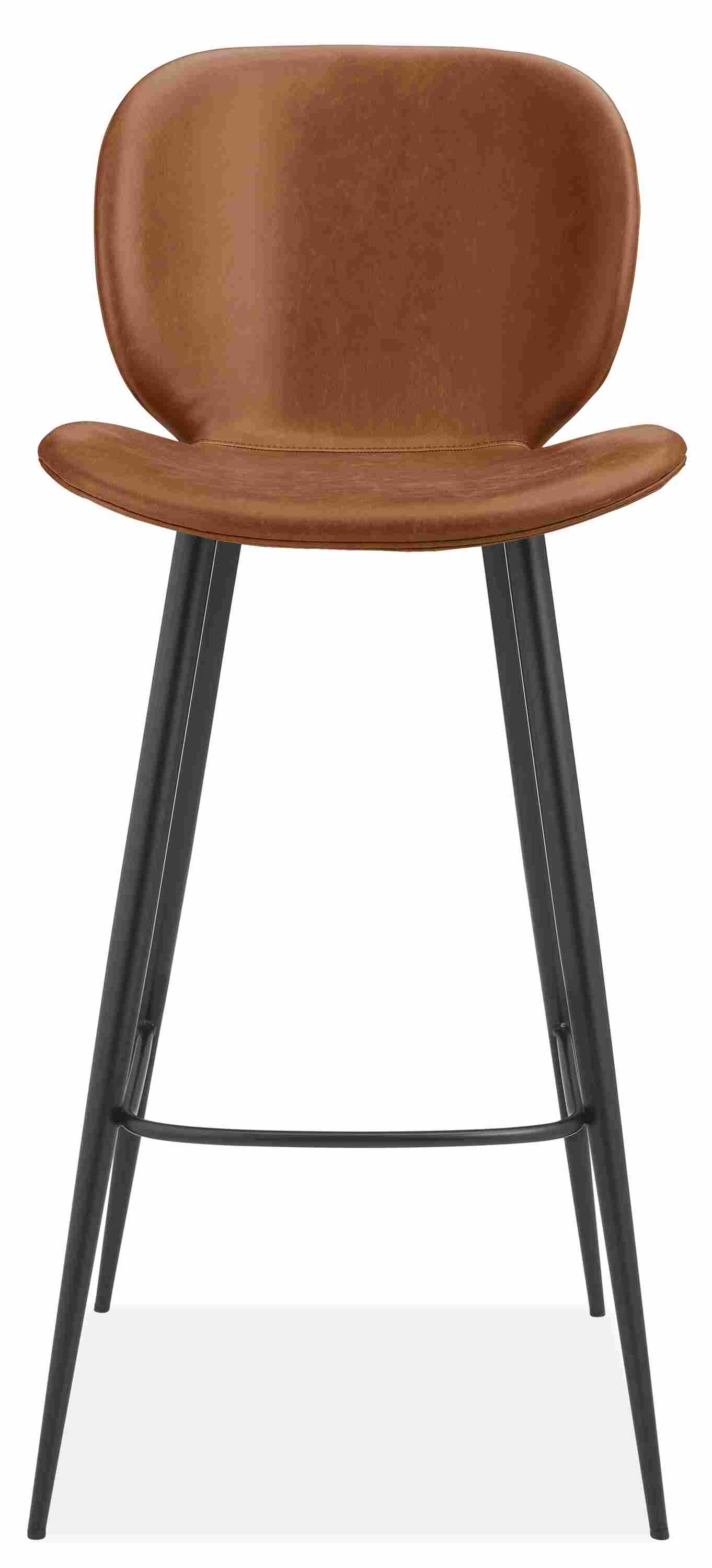 Front view of Gwen Bar Stool in Nola Leather.