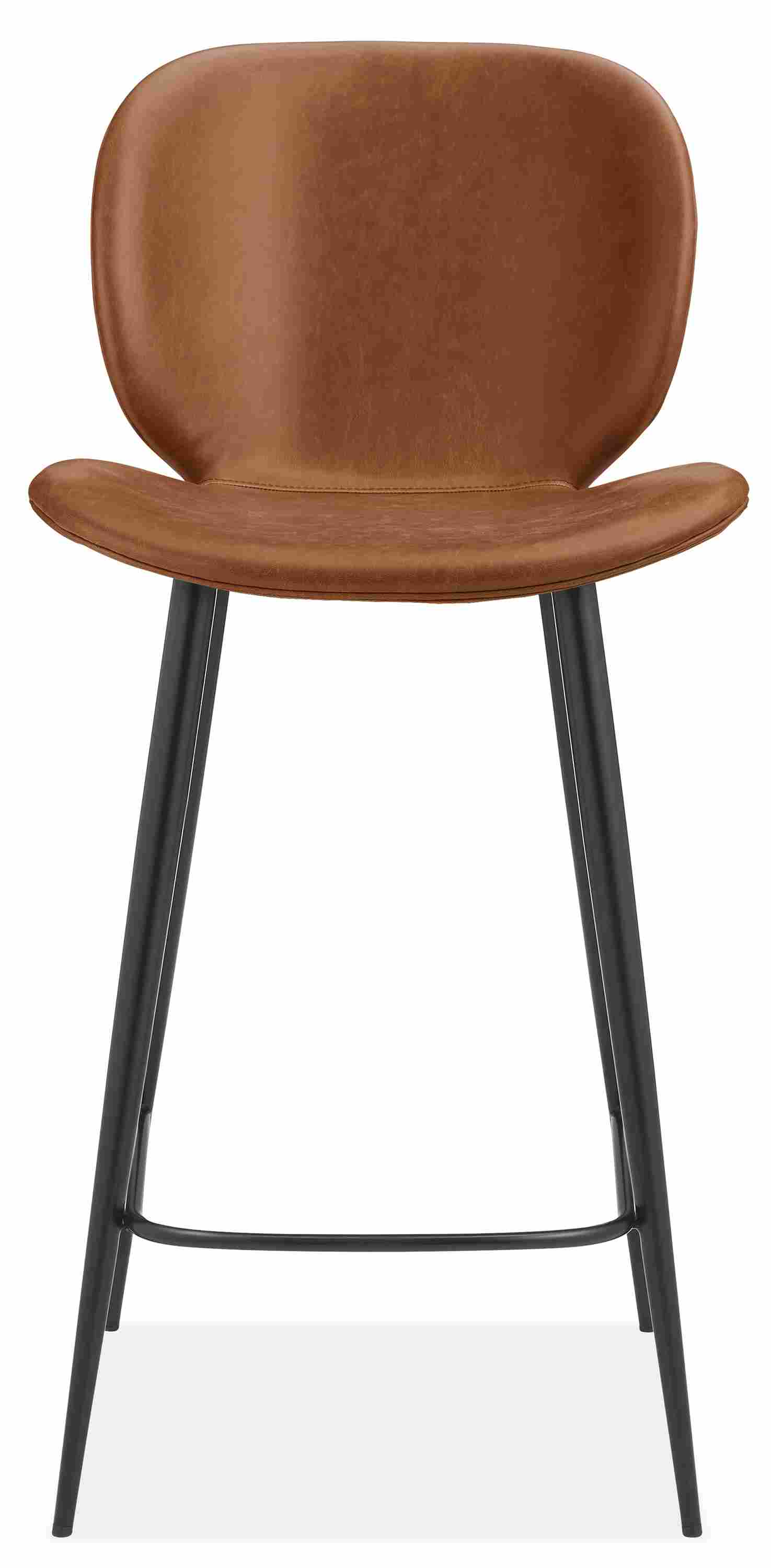 Front view of Gwen Counter Stool in Nola Leather.