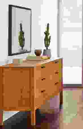 Detail of Soho Mirror in Natural Steel.