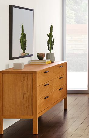 Detail of Soho Mirror in Natural Steel.