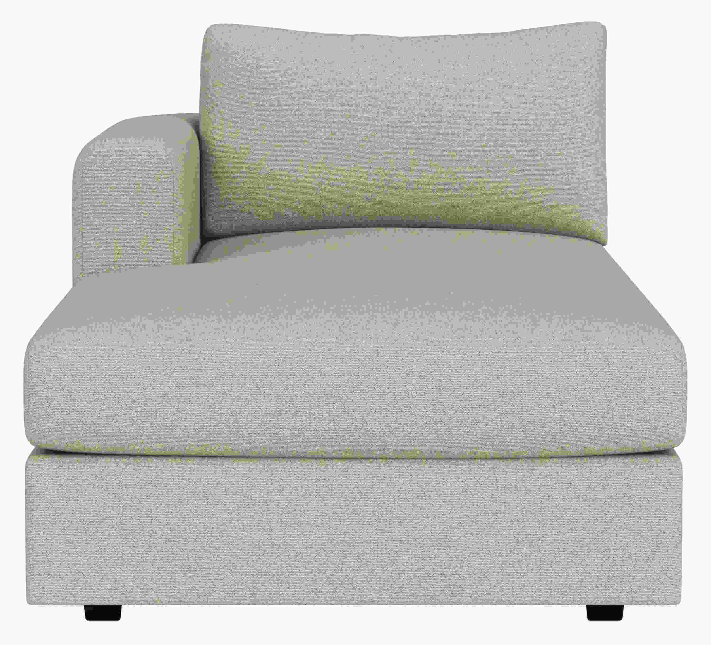 Front view of Hannah Left-Arm Chaise in Declan Natural Fabric.