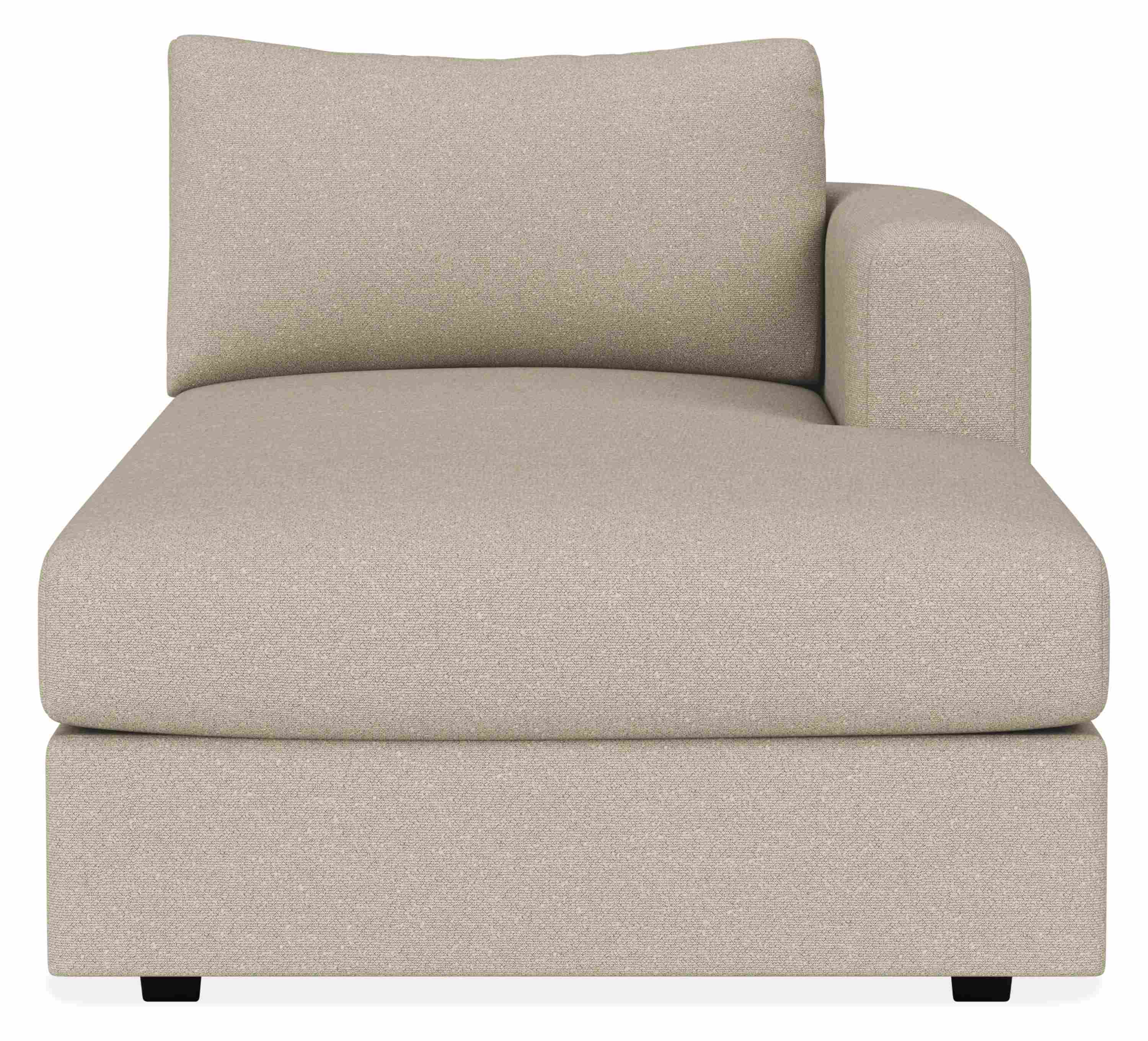 Front view of Hannah Right-Arm Chaise in Declan Natural Fabric.