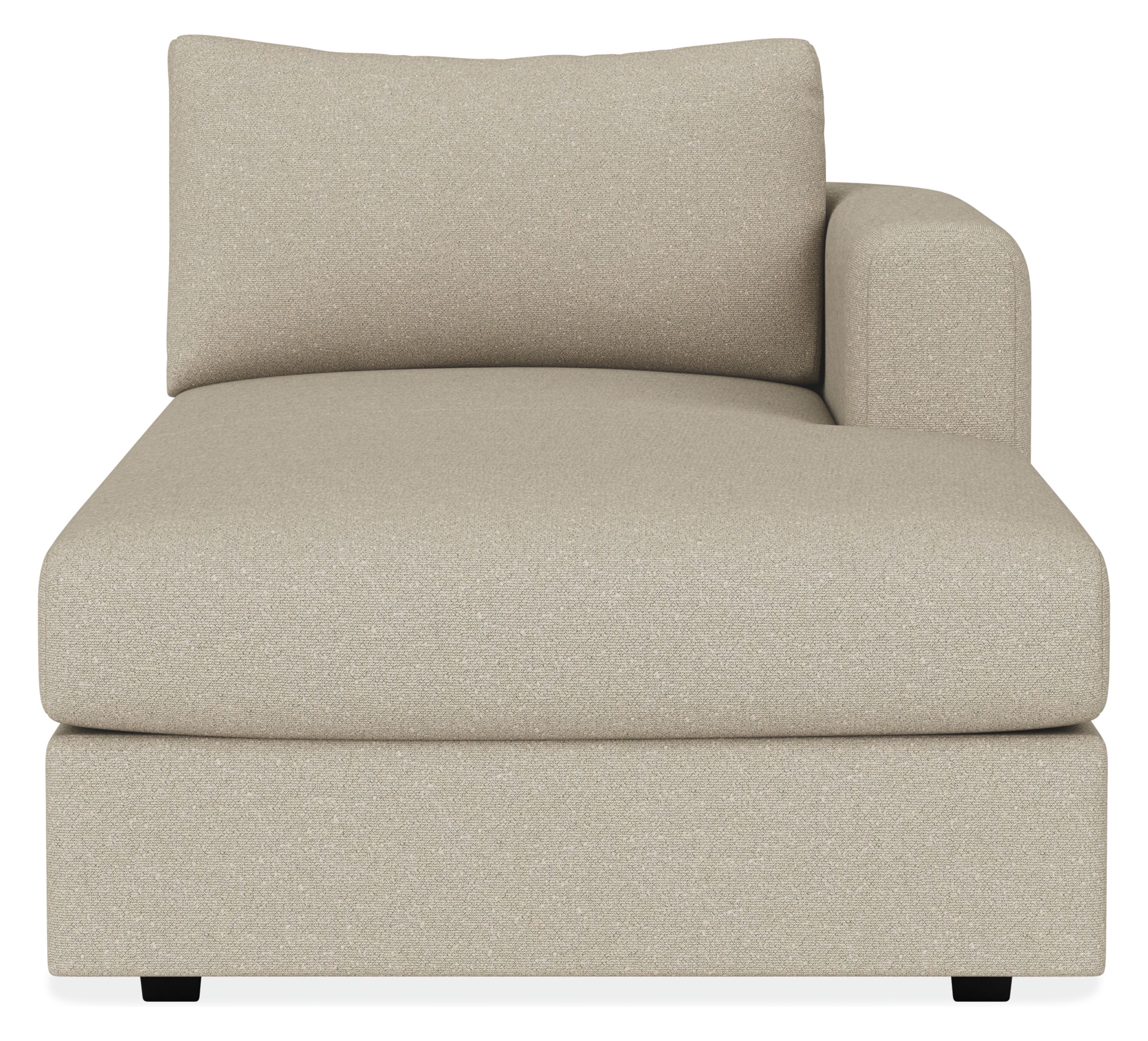 Front view of Hannah Right-Arm Chaise in Declan Natural Fabric.